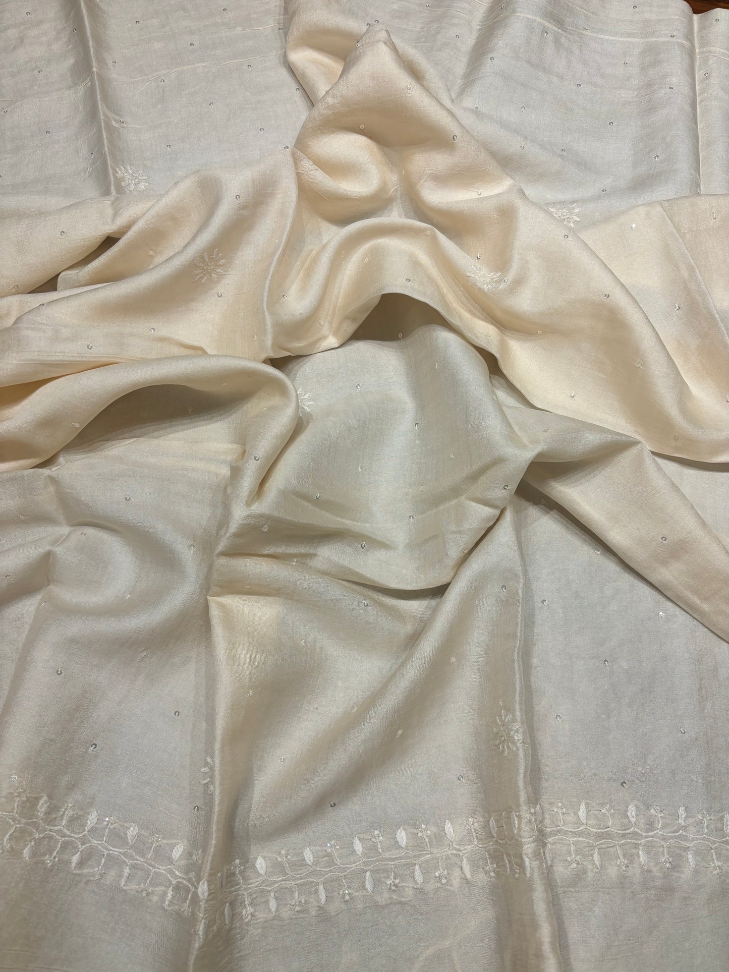 Dyeable Silk Chikankari Kurta and dupatta