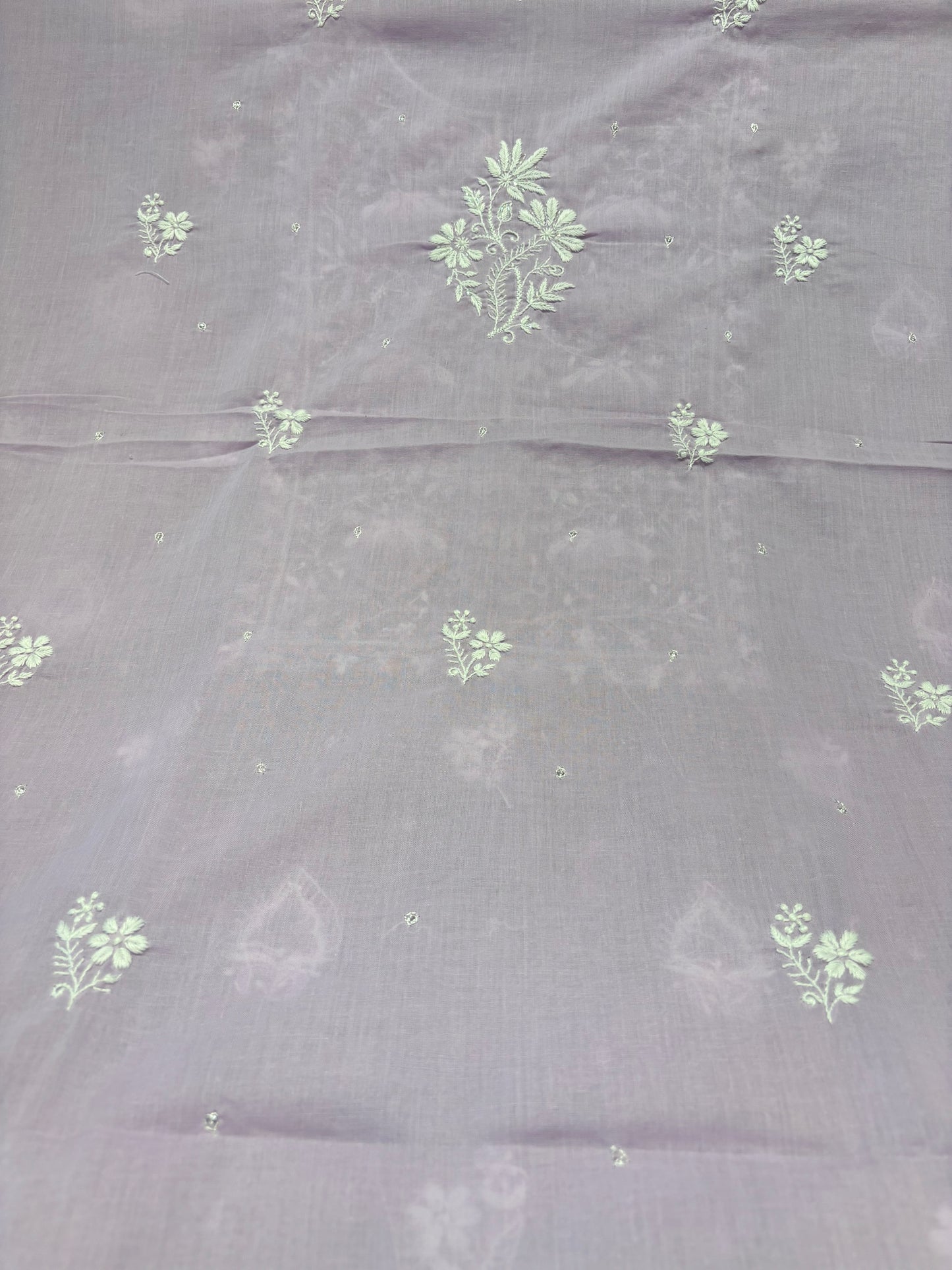 Purple Mul Chikankari Kurta Fabric