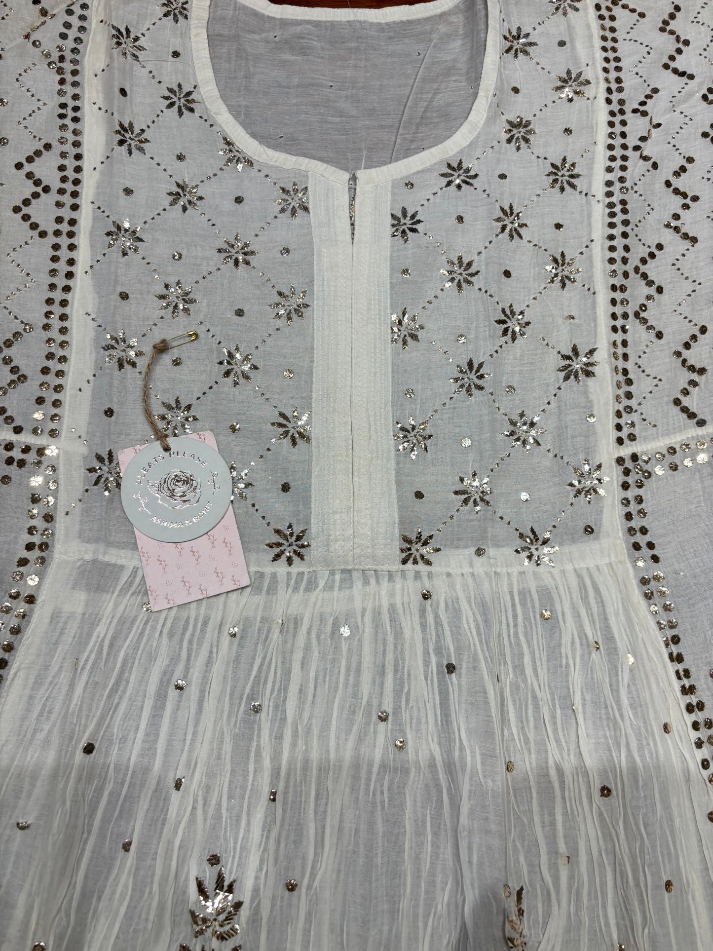 Dyeable Chanderi Mul Mukaish Aline Kurta And Dupatta Set