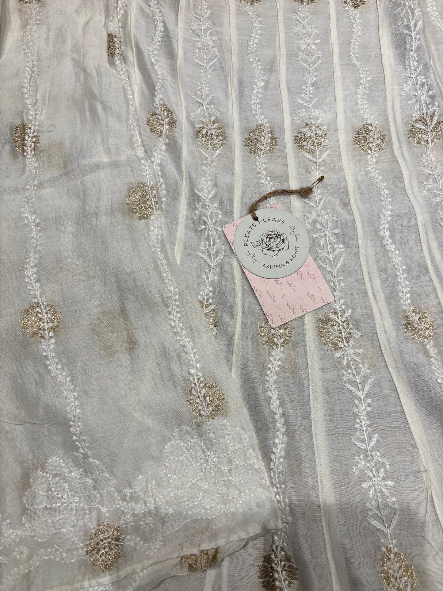 Dyeable Pure Chanderi Silk Chikankari kalidar co-ord set
