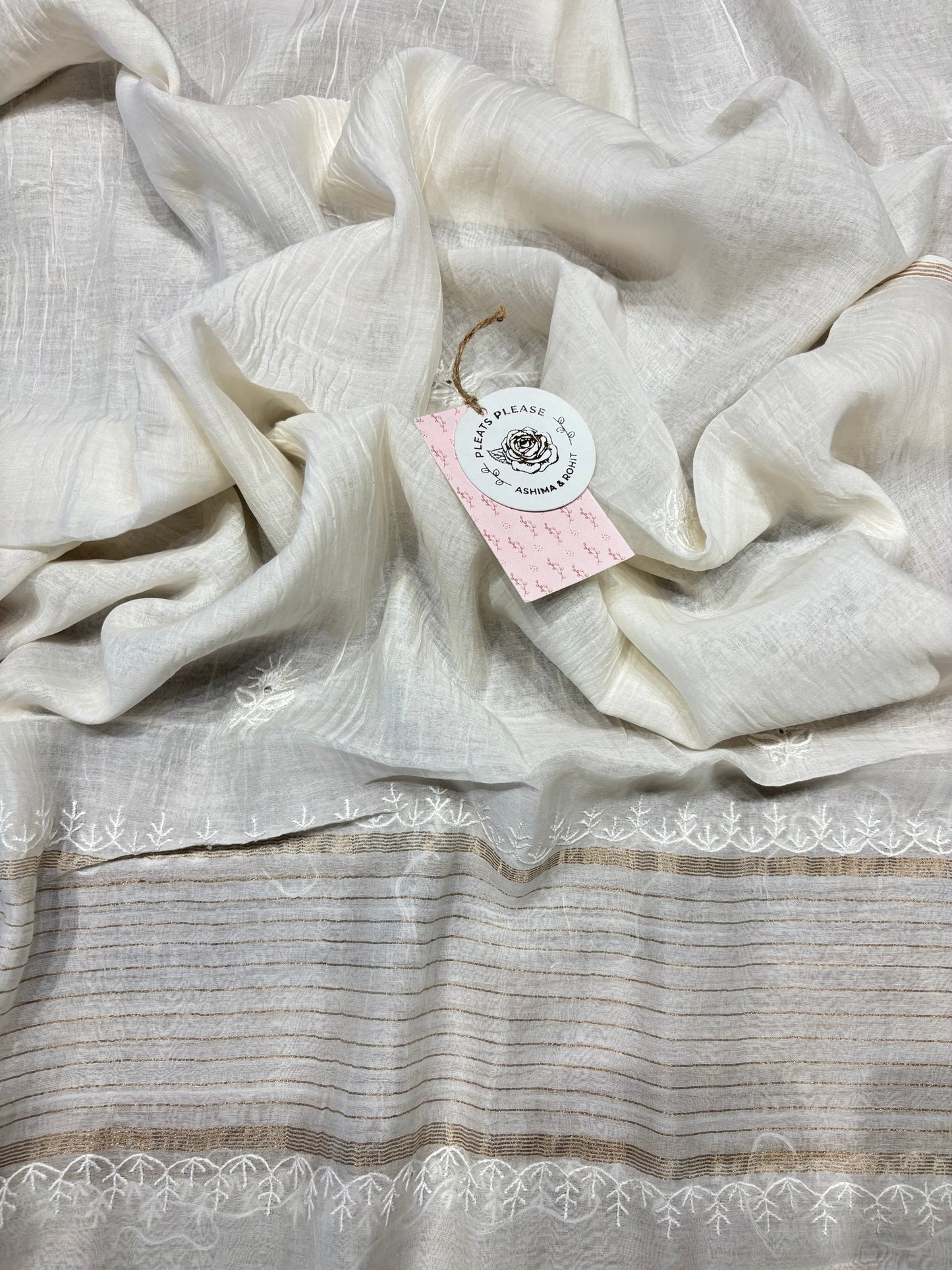Dyeable Chanderi Mul Chikankari Anarkali and Dupatta set