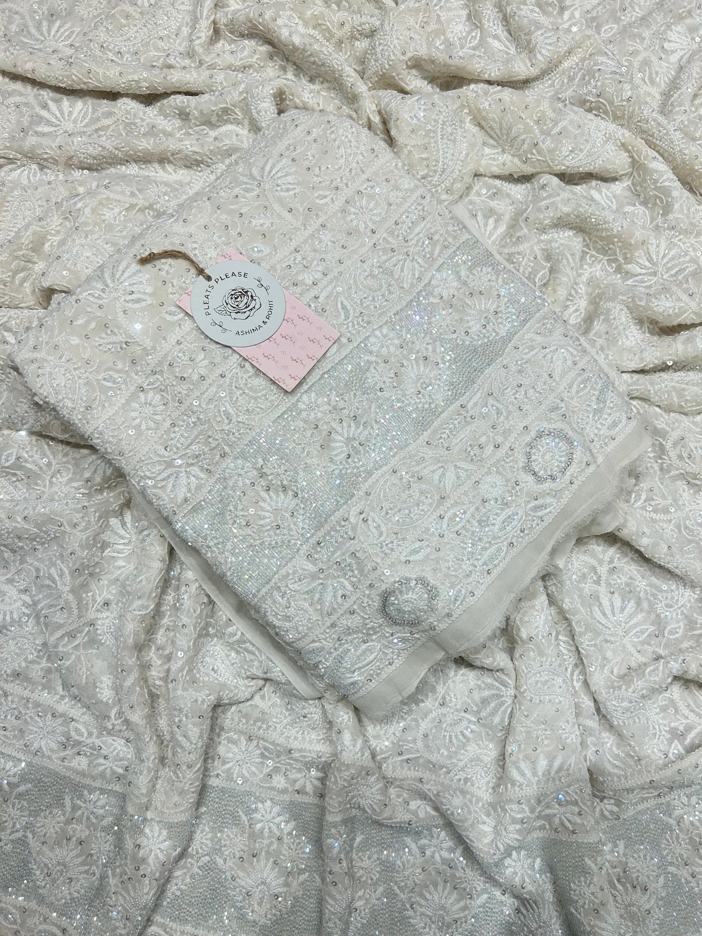 Dyeable Georgette Chikankari Kurta &Dupatta Fabric