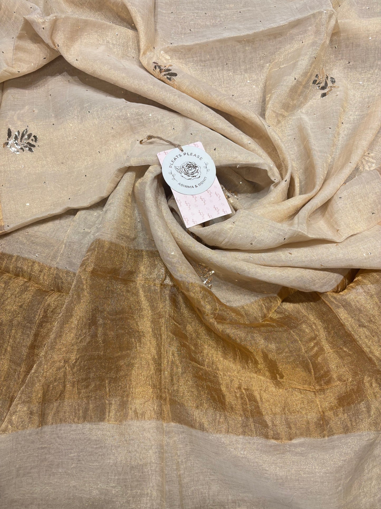 Gold Pure And Premium Tissue Mukaish Dupatta