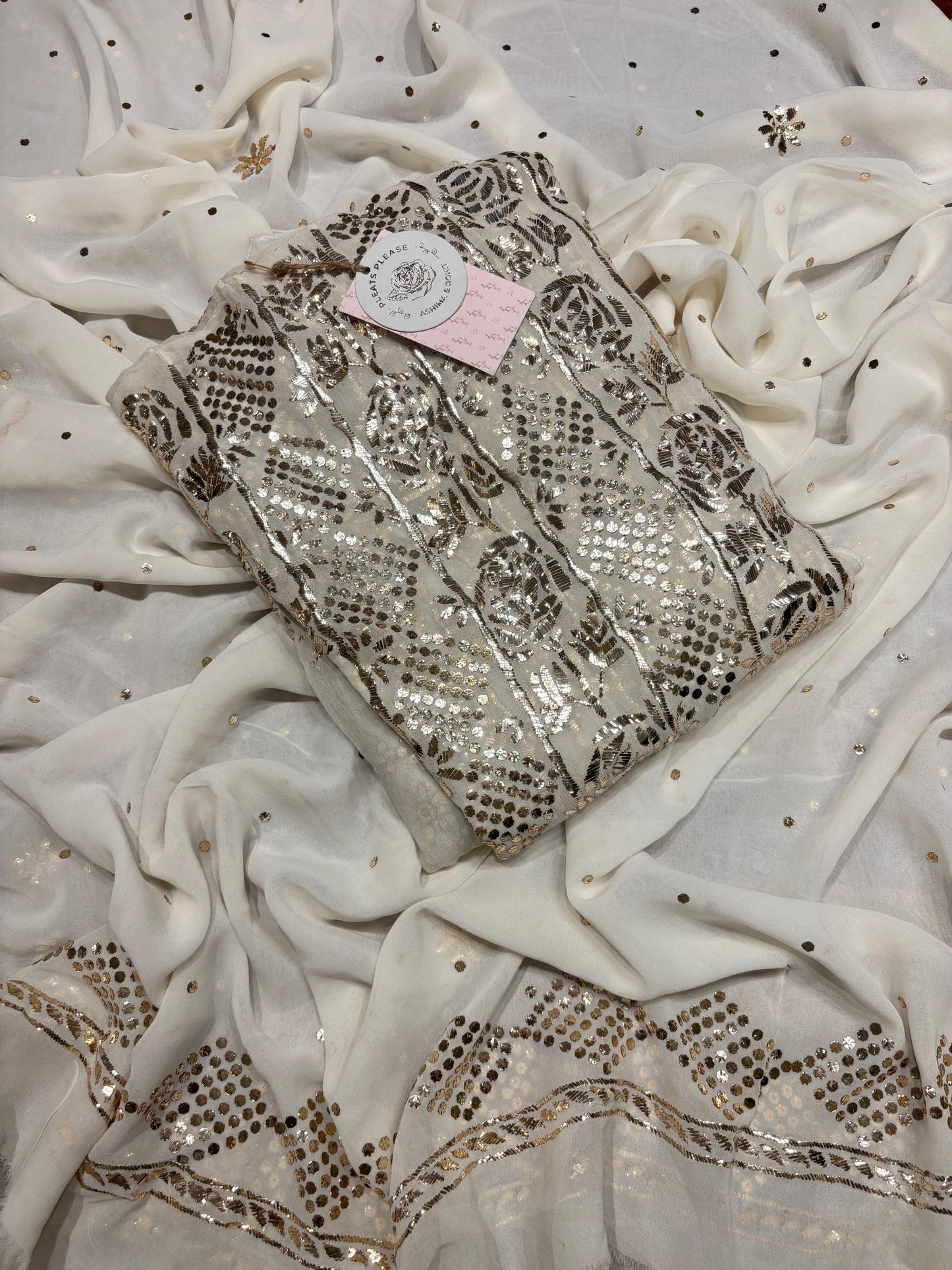 Dyeable Pure and Premium Badla Anarkali with Dupatta