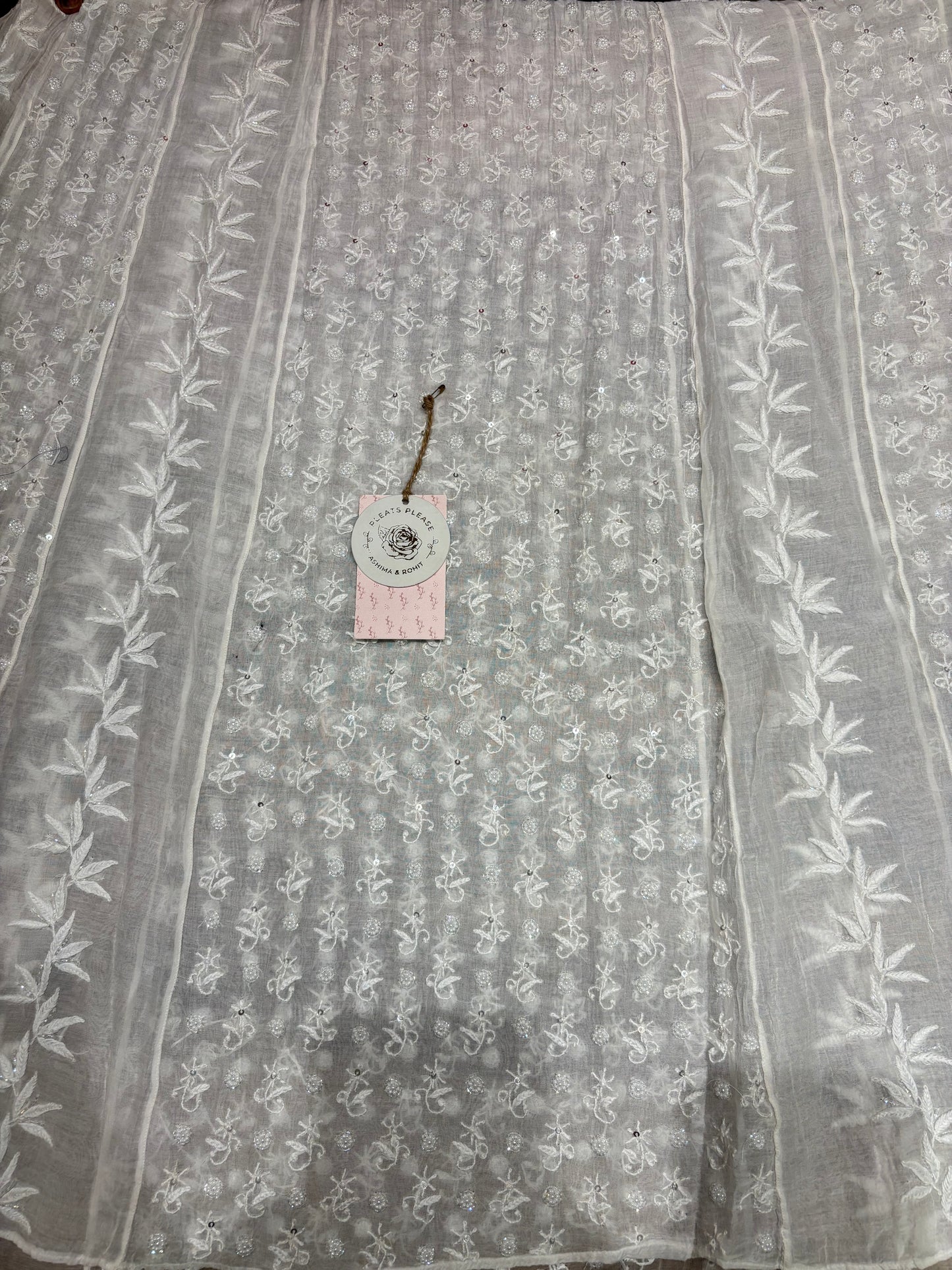 Dyeable Chanderi Mul  Chikankari Anarkali and Dupatta Set