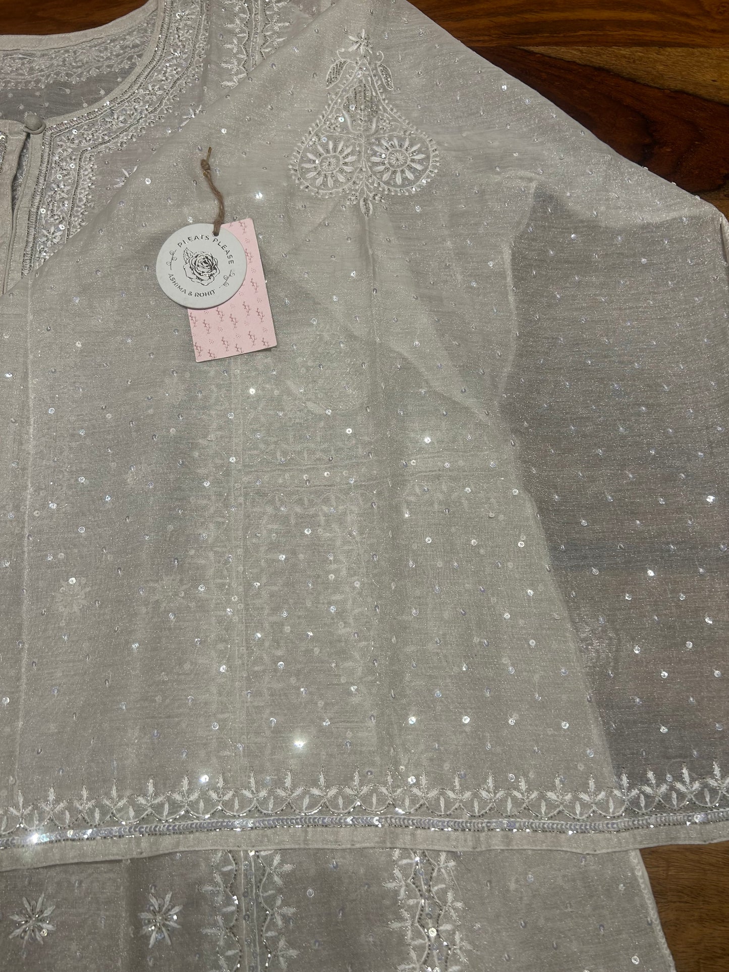 Silver Tissue Aline Anarkali &Dupatta