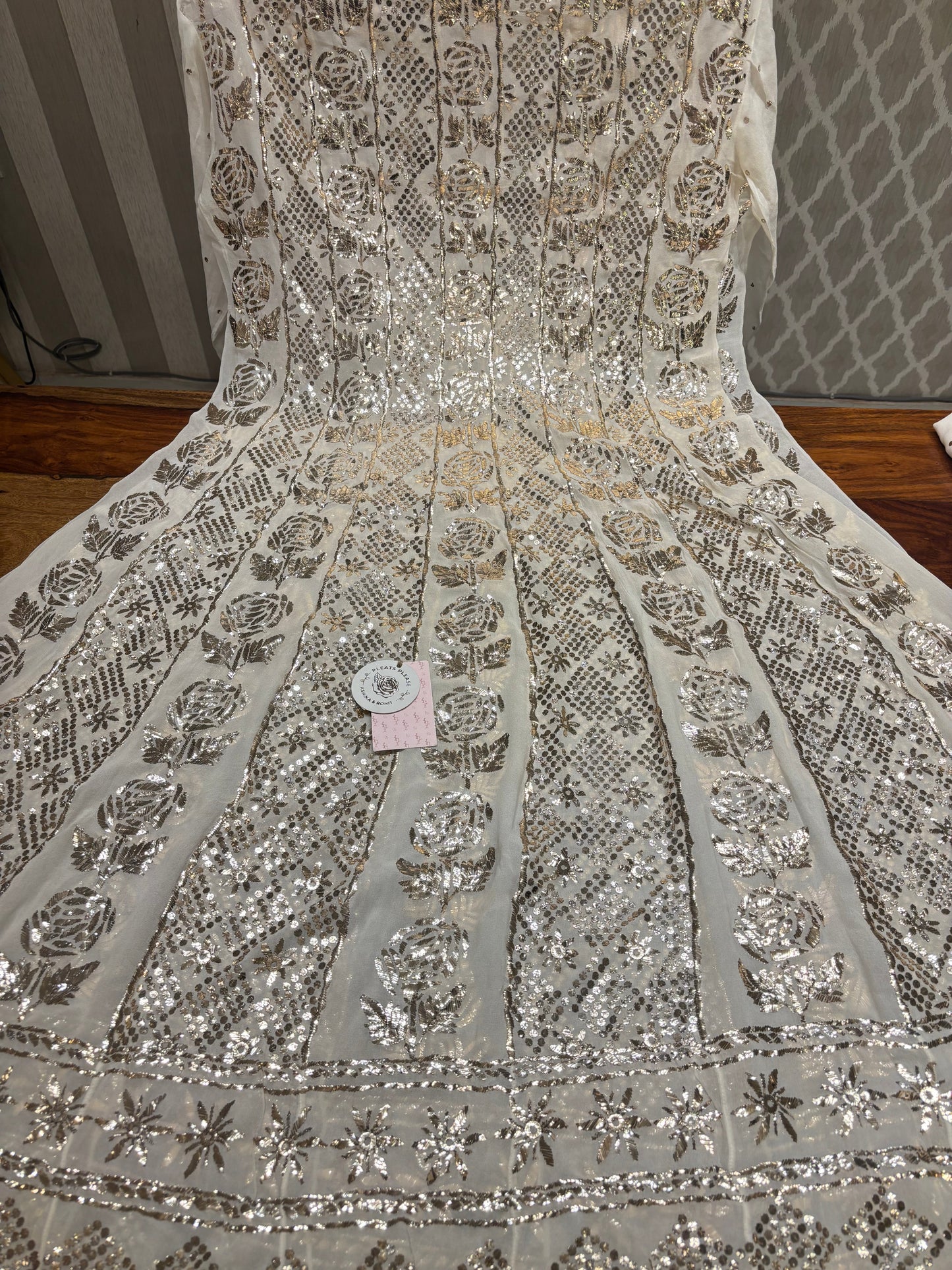 Dyeable Pure and Premium Badla Anarkali with Dupatta