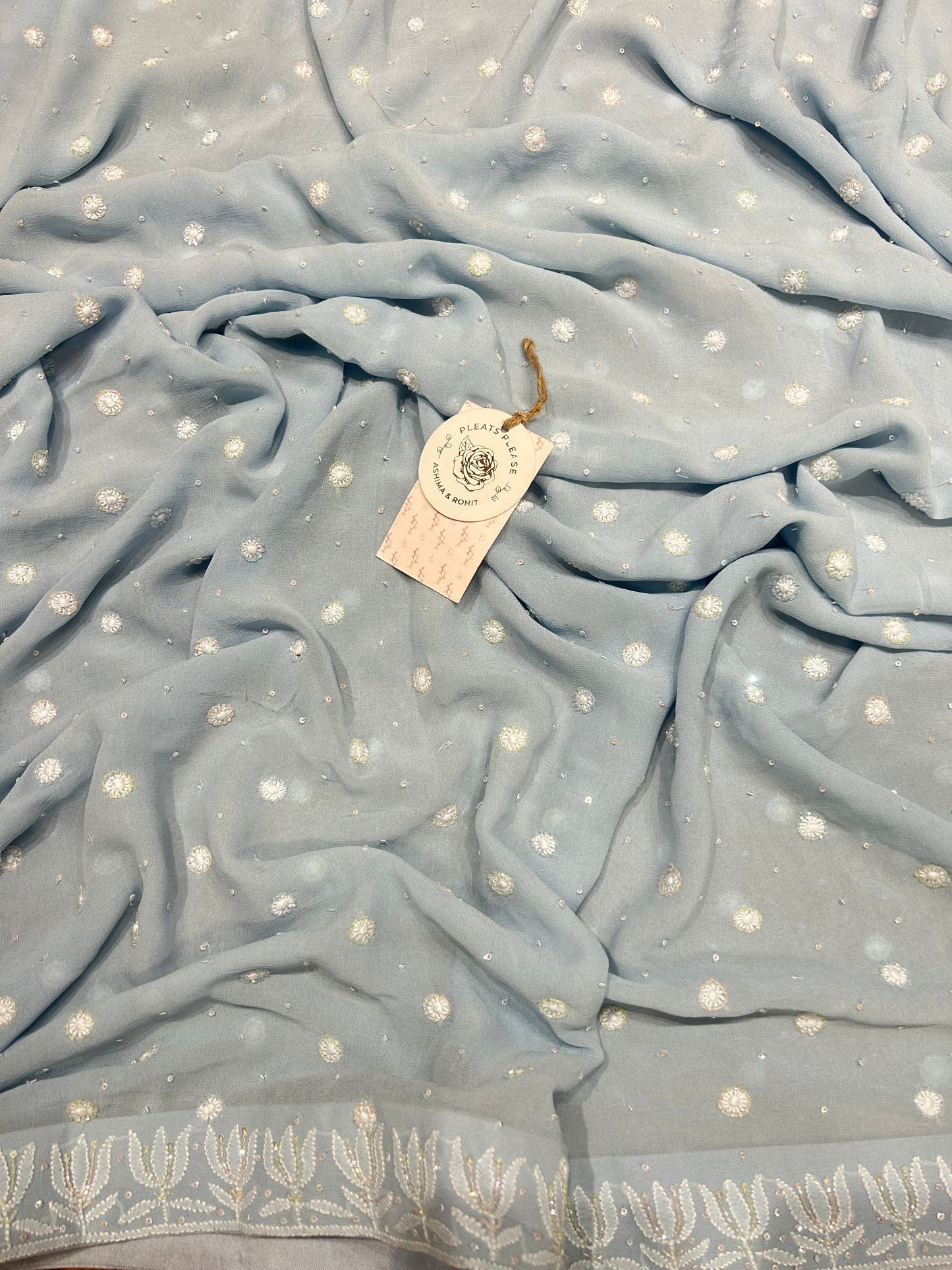 Powder Blue Georgette Kurta &Dupatta fabric