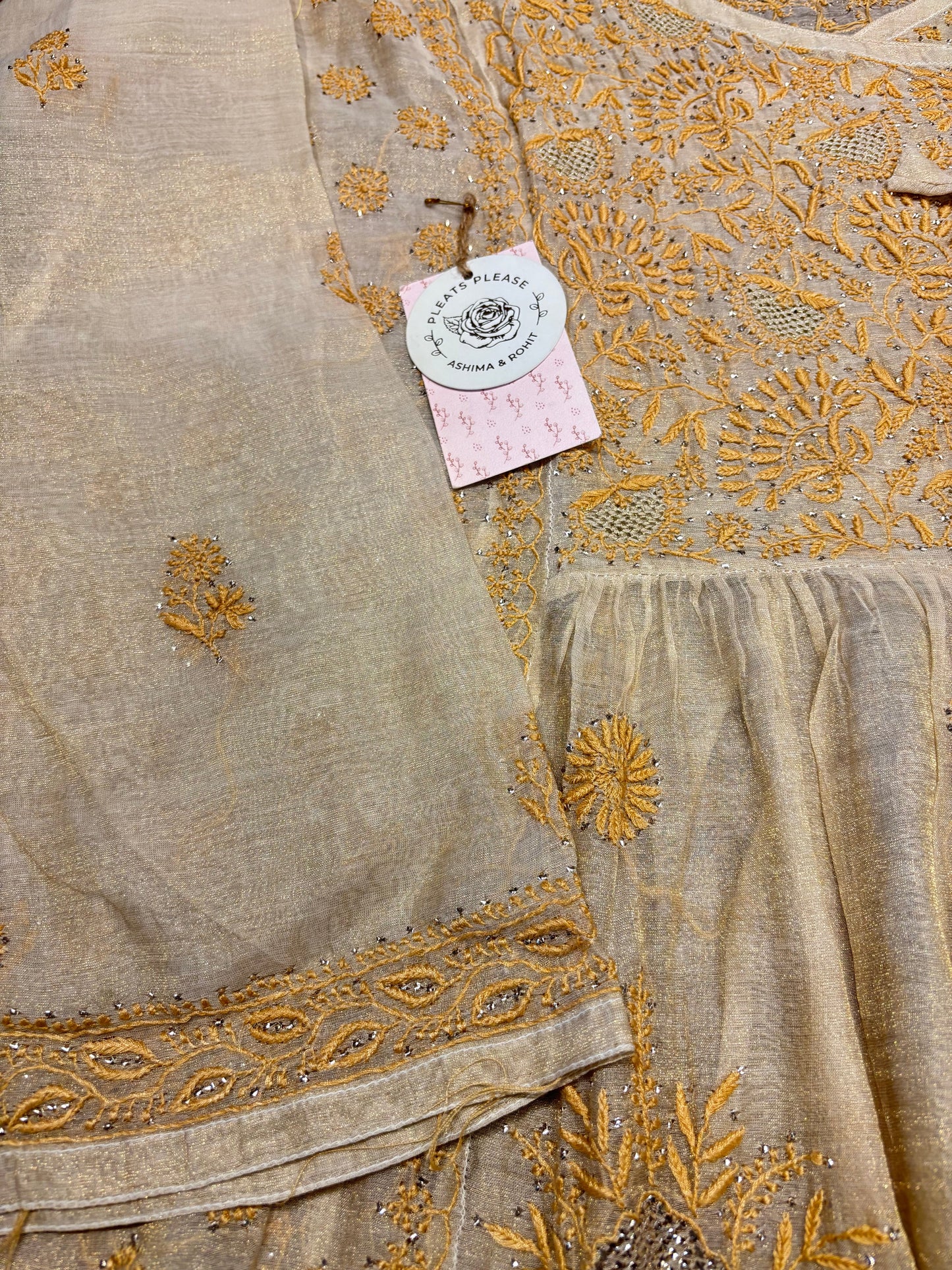 Dyeable Pure And Premium Tissue Angrakha And Dupatta Set