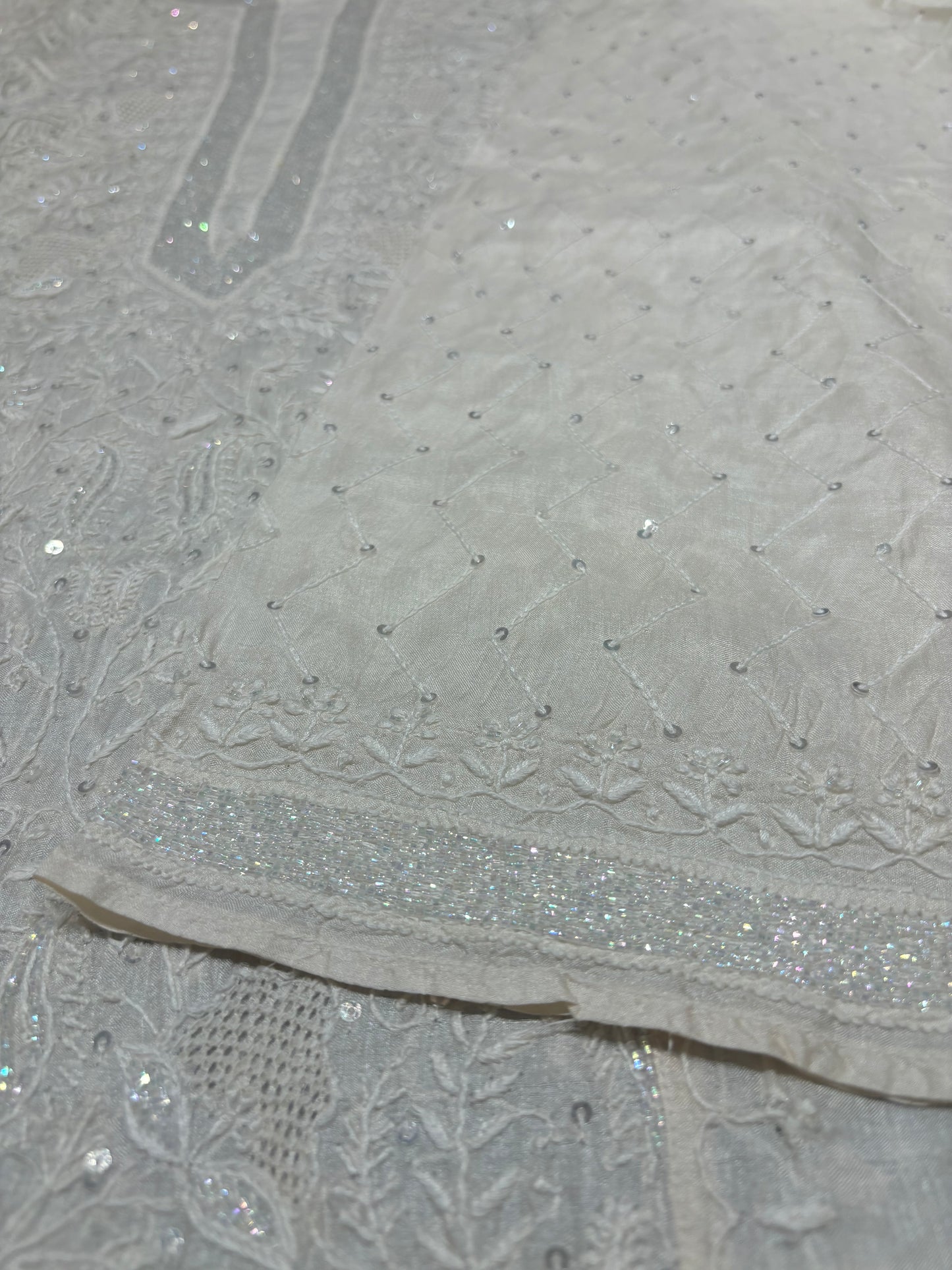 Dyeable Silk Chikankari Kurta and dupatta