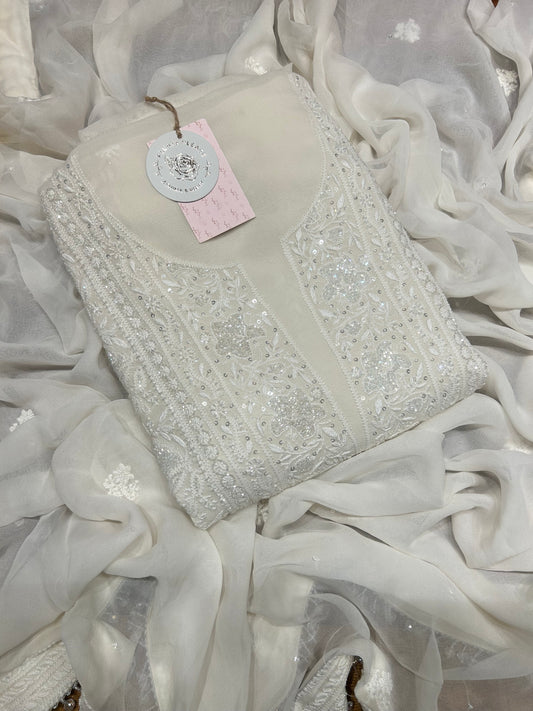 Dyeable Pure Georgette Kurta and Dupatta fabric