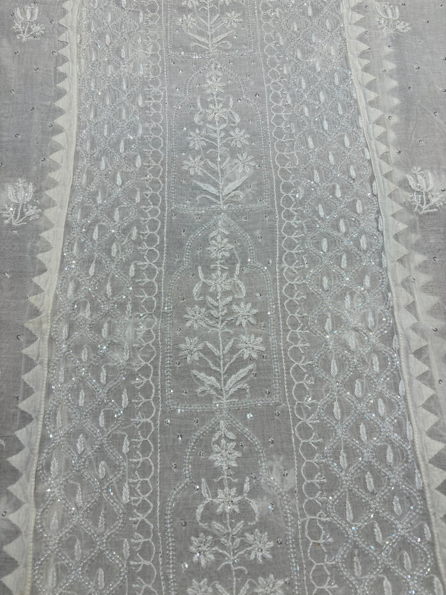 Dyeable Chanderi Mul Chikankari Kurta and Dupatta
