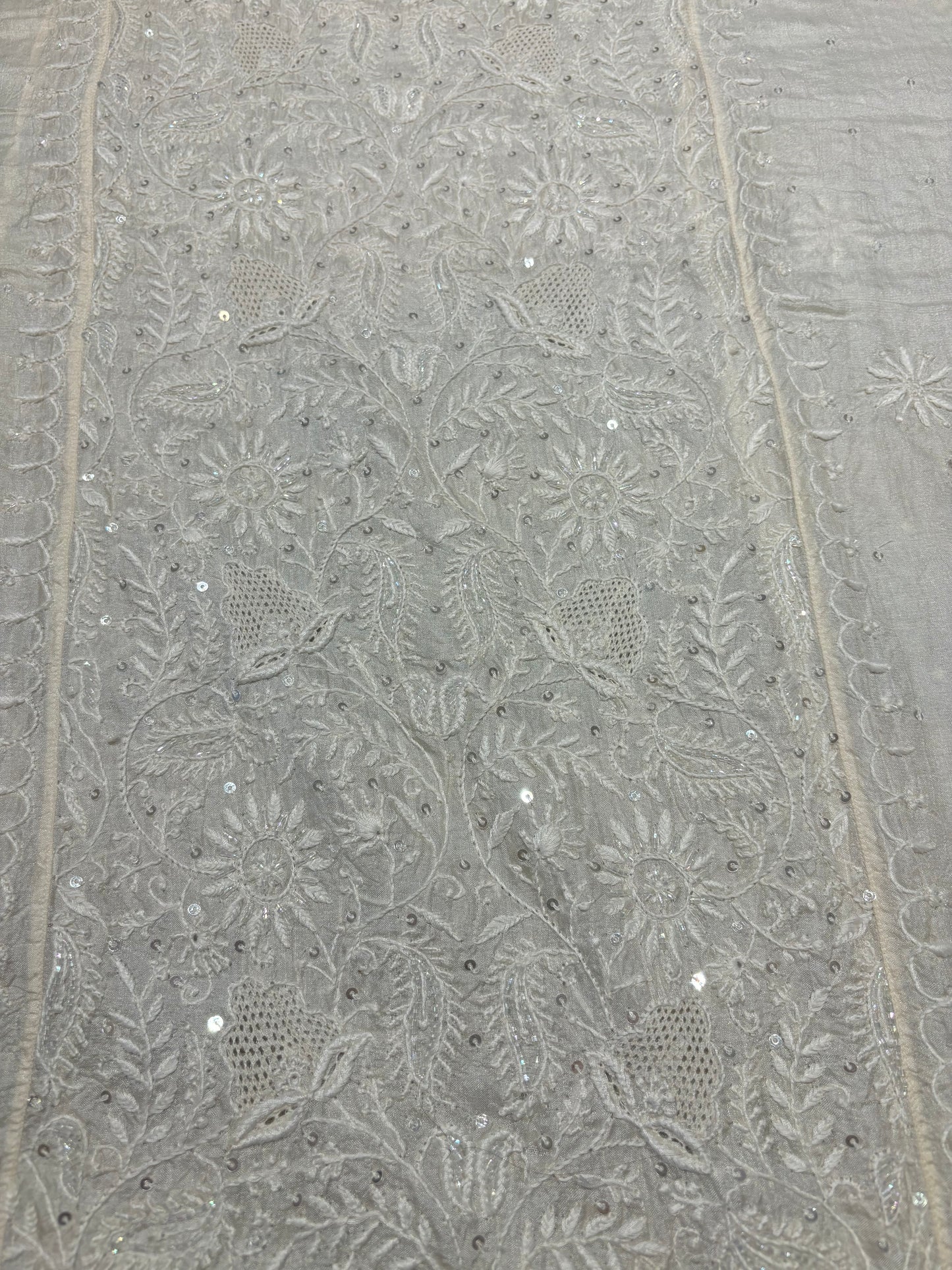 Dyeable Silk Chikankari Kurta and dupatta