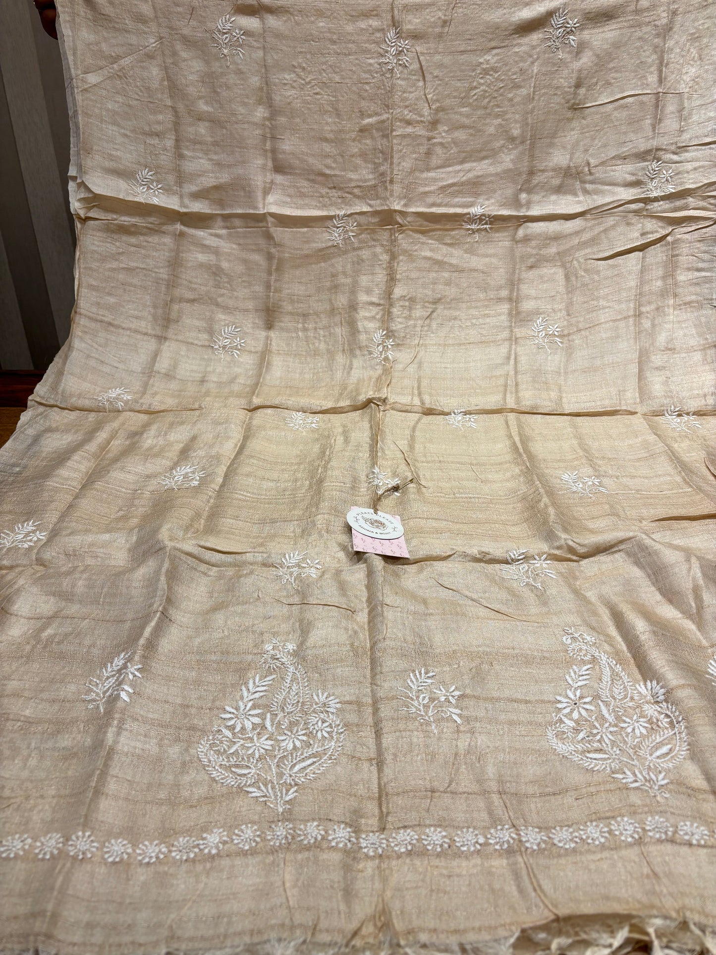 Dyeable Silk Chikankari Dupatta