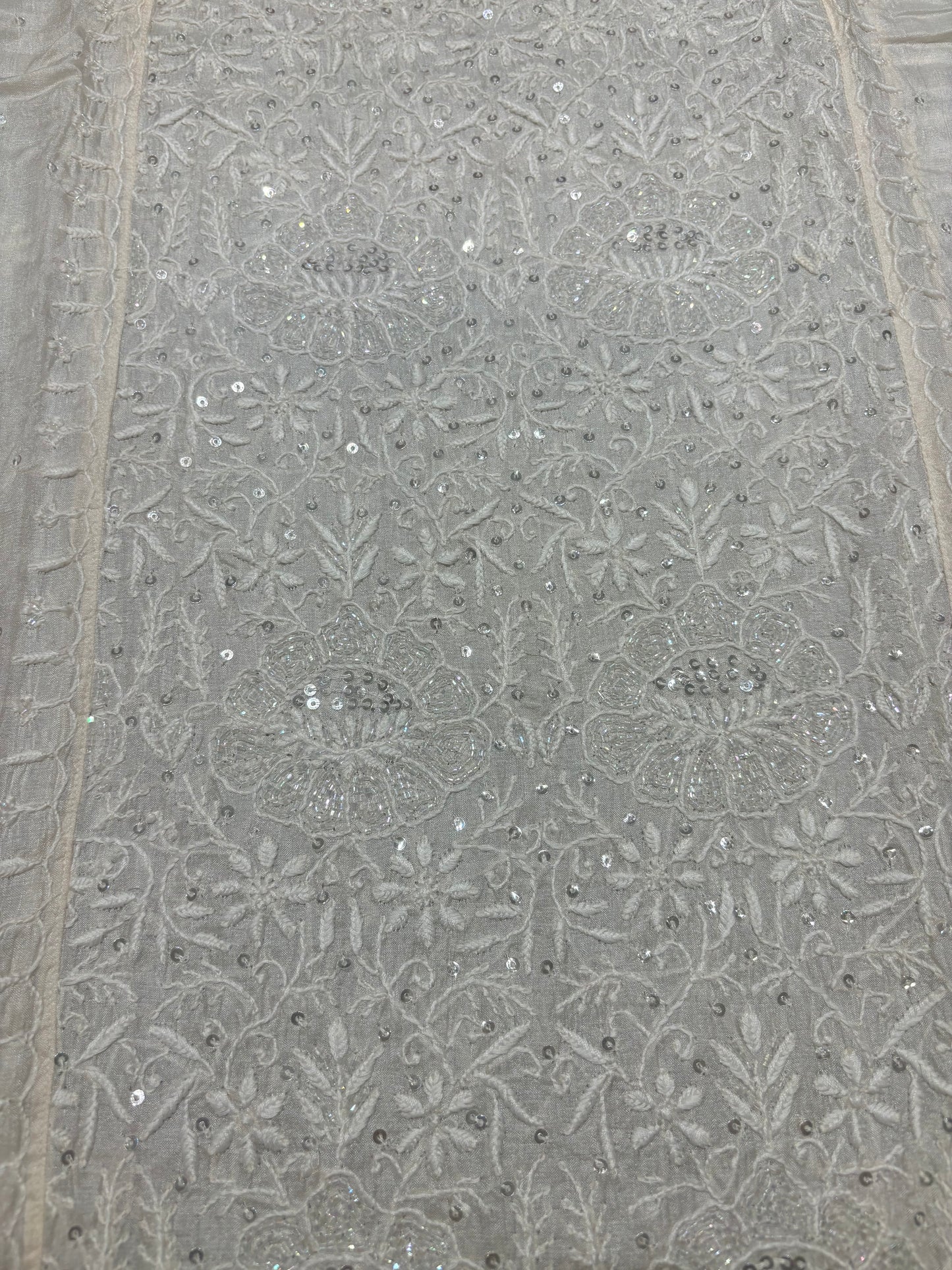 Dyeable Silk Chikankari Kurta and dupatta