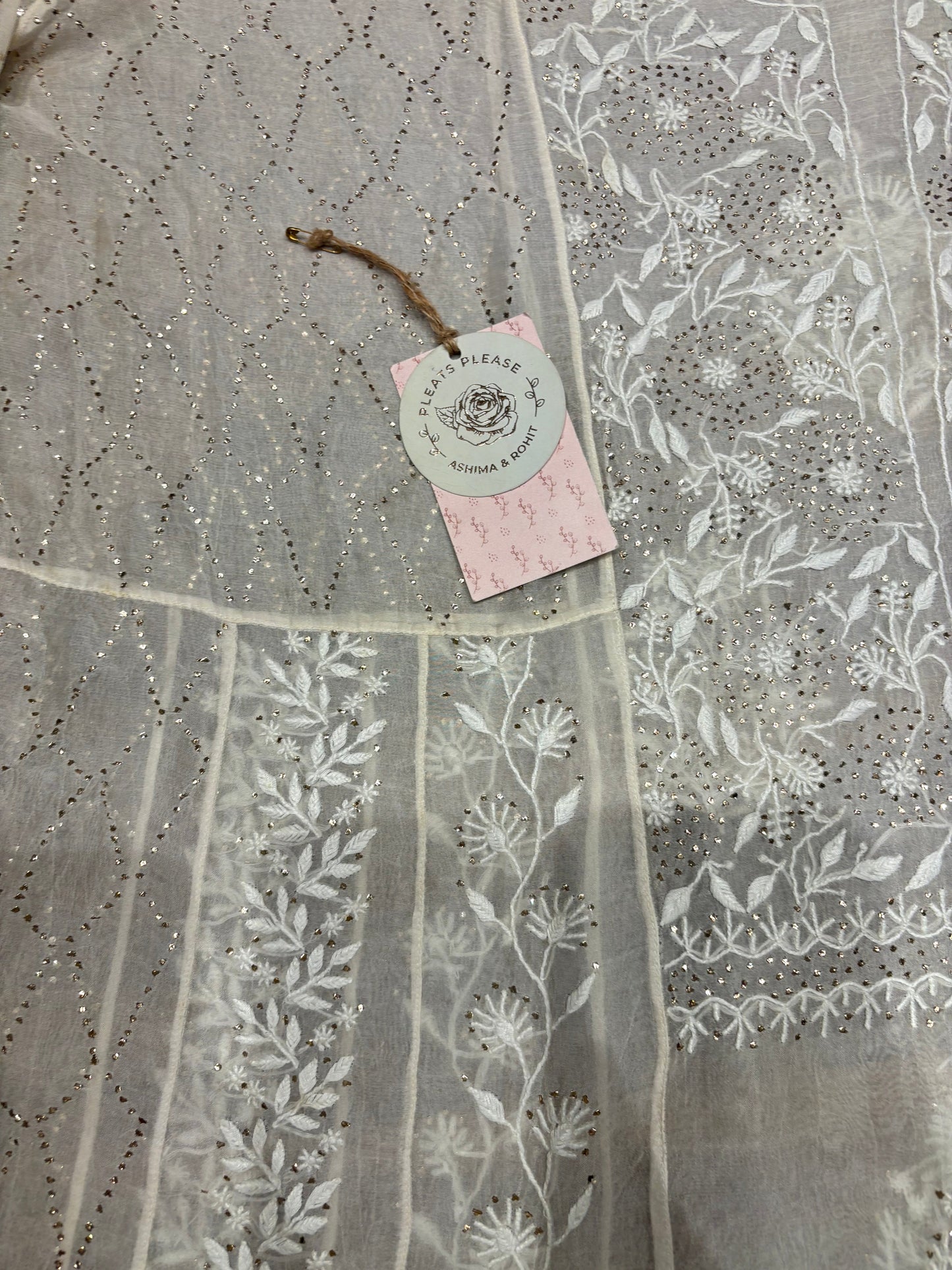 Dyeable Organza Chikankari Anarkali and Dupatta