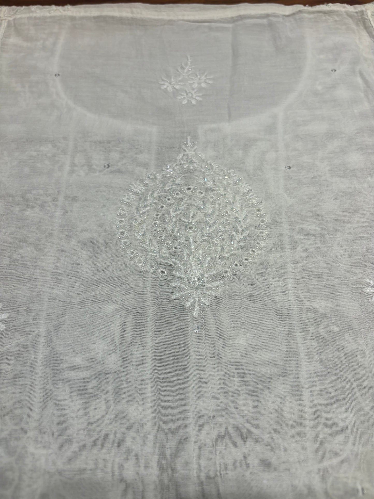 Dyeable Chanderi Mul Chikankari Kurta and Dupatta