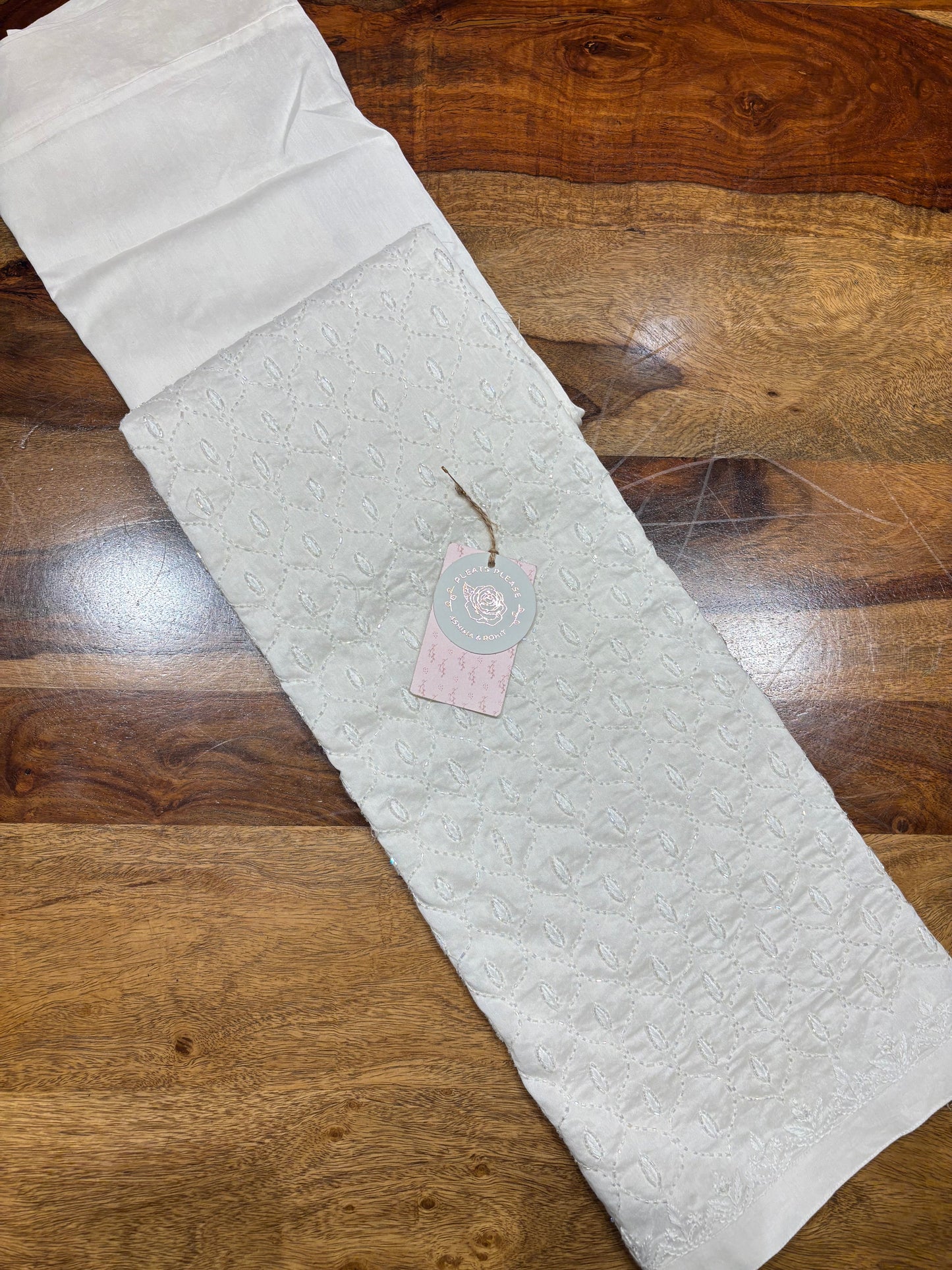 Dyeable Chanderi Silk Chikankari Pant