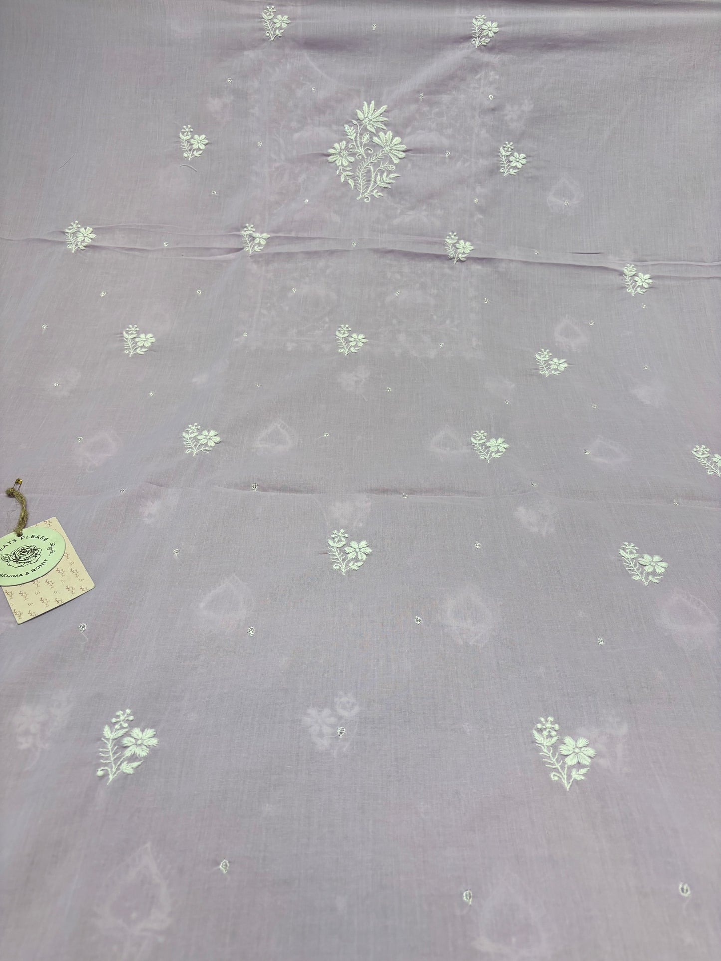 Purple Mul Chikankari Kurta Fabric
