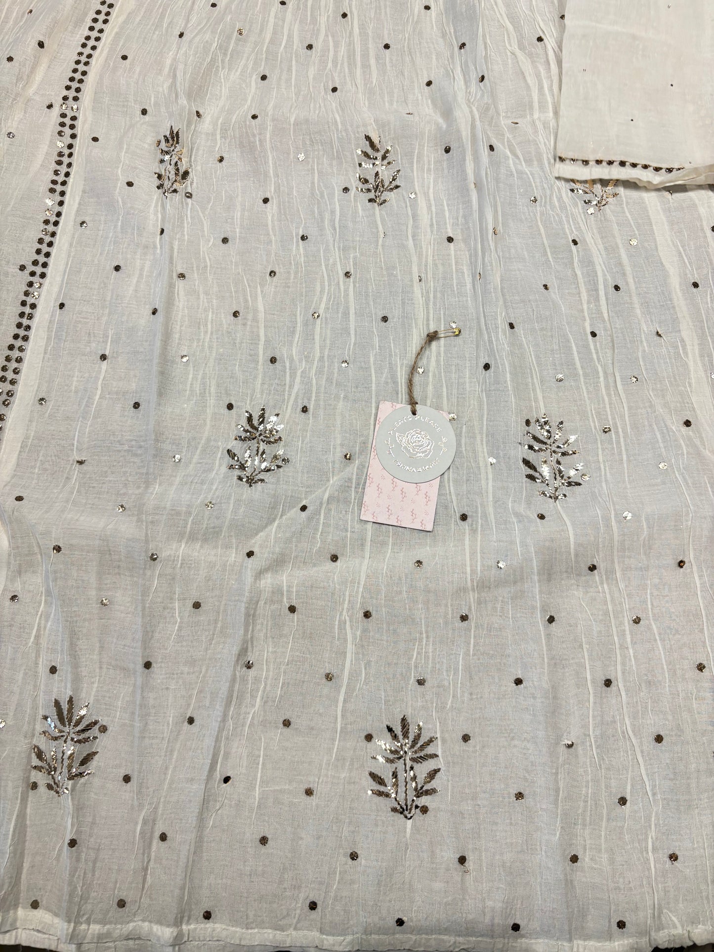Dyeable Chanderi Mul Mukaish Aline Kurta And Dupatta Set