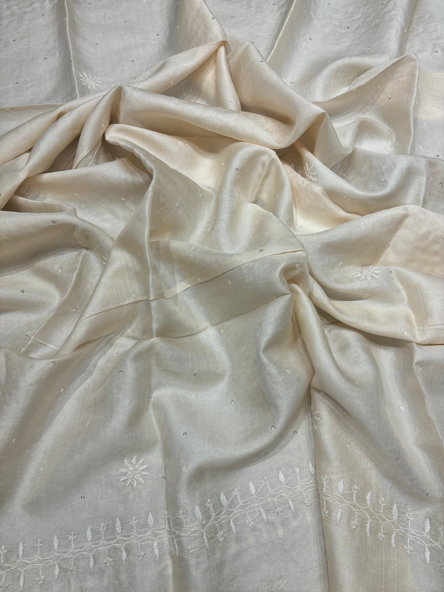 Dyeable Silk Chikankari Kurta and dupatta