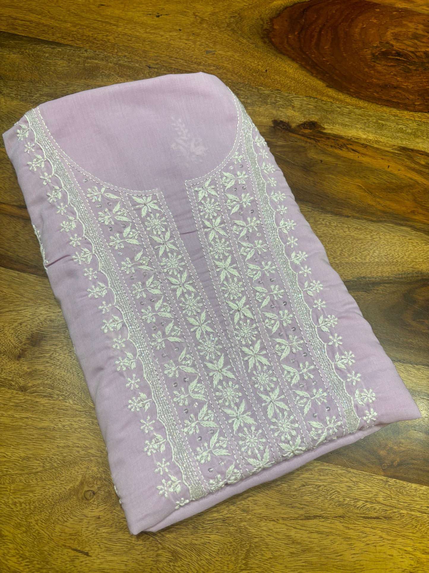 Sunset Purple Mul Chikankari Kurta Fabric