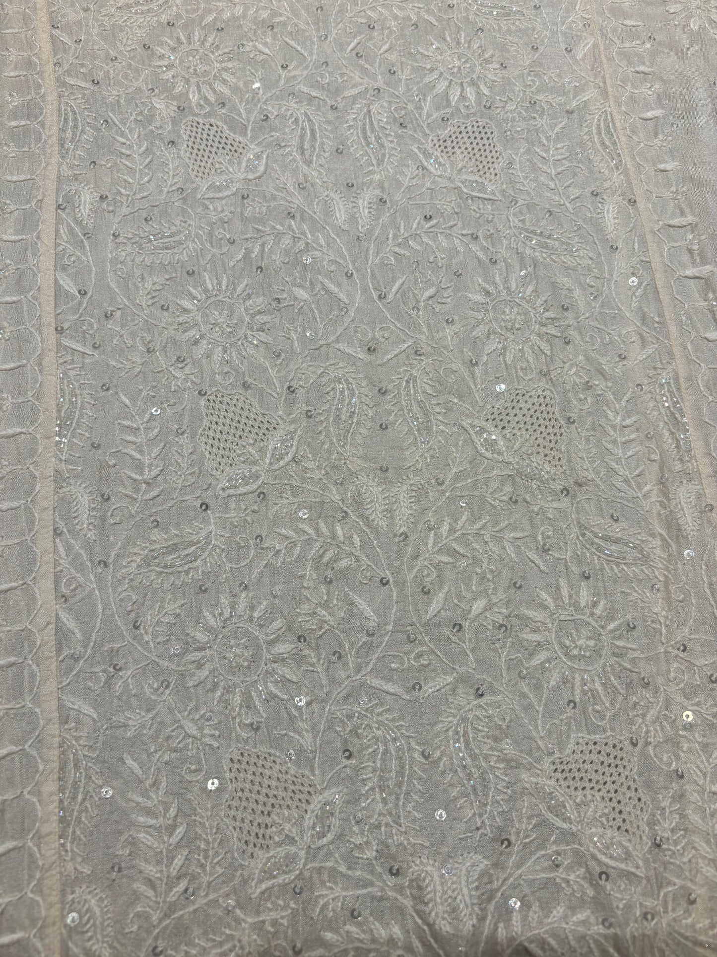 Dyeable Silk Chikankari Kurta and dupatta
