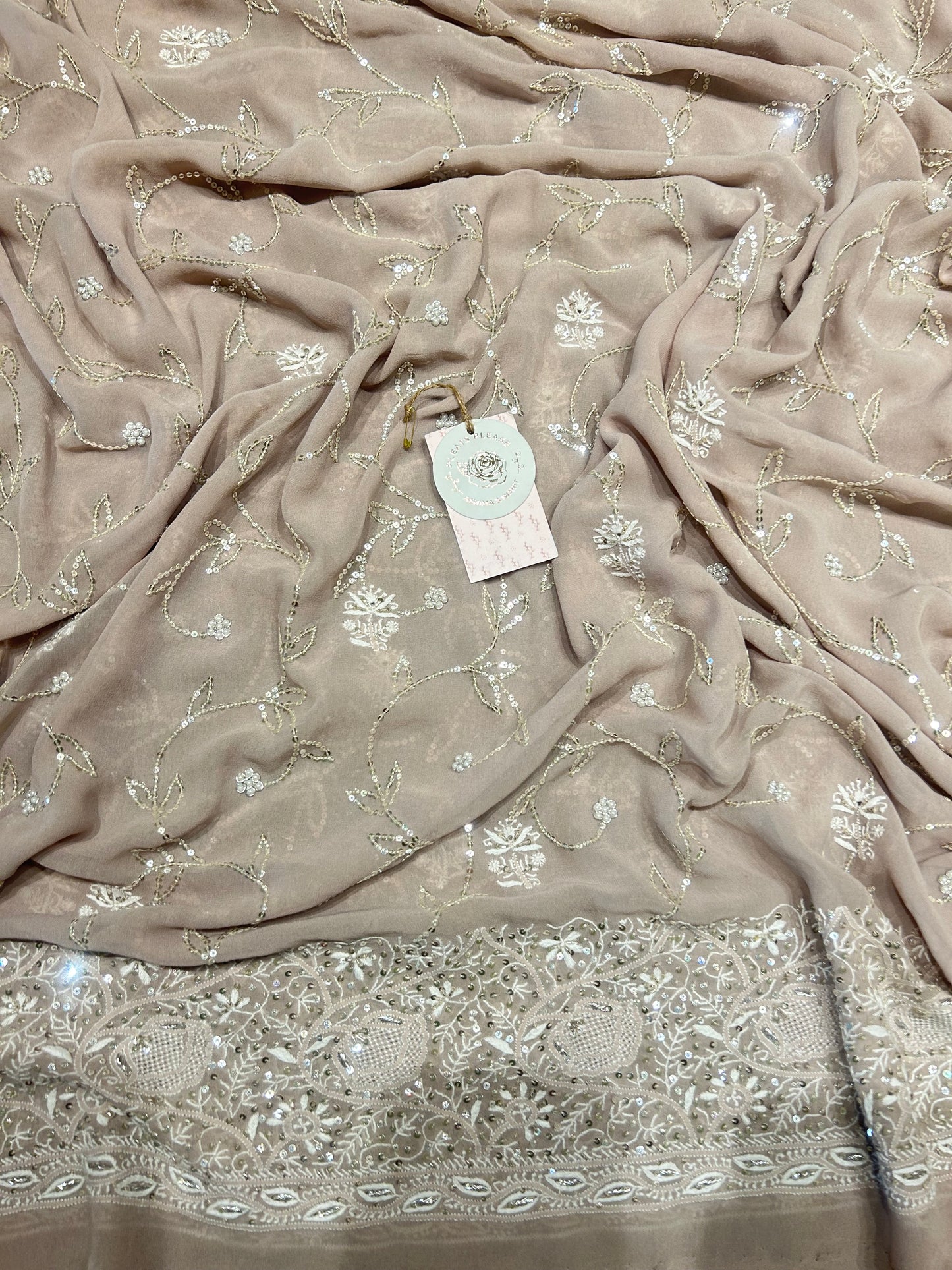 Cuban Sand Pure Georgette Kurta And Dupatta Fabric