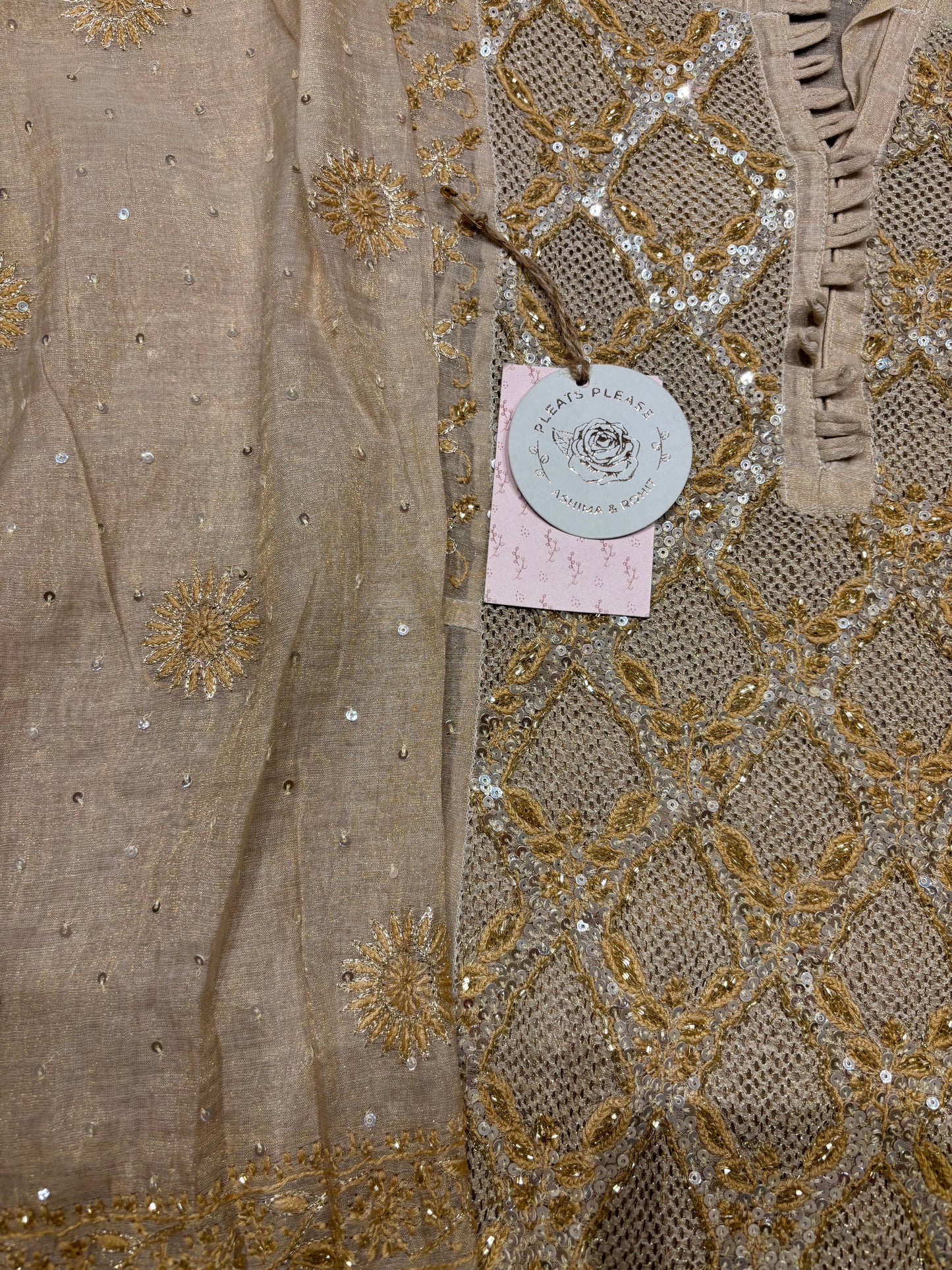 Dyeable Natural Tissue Chikankari Anarkali and Dupatta
