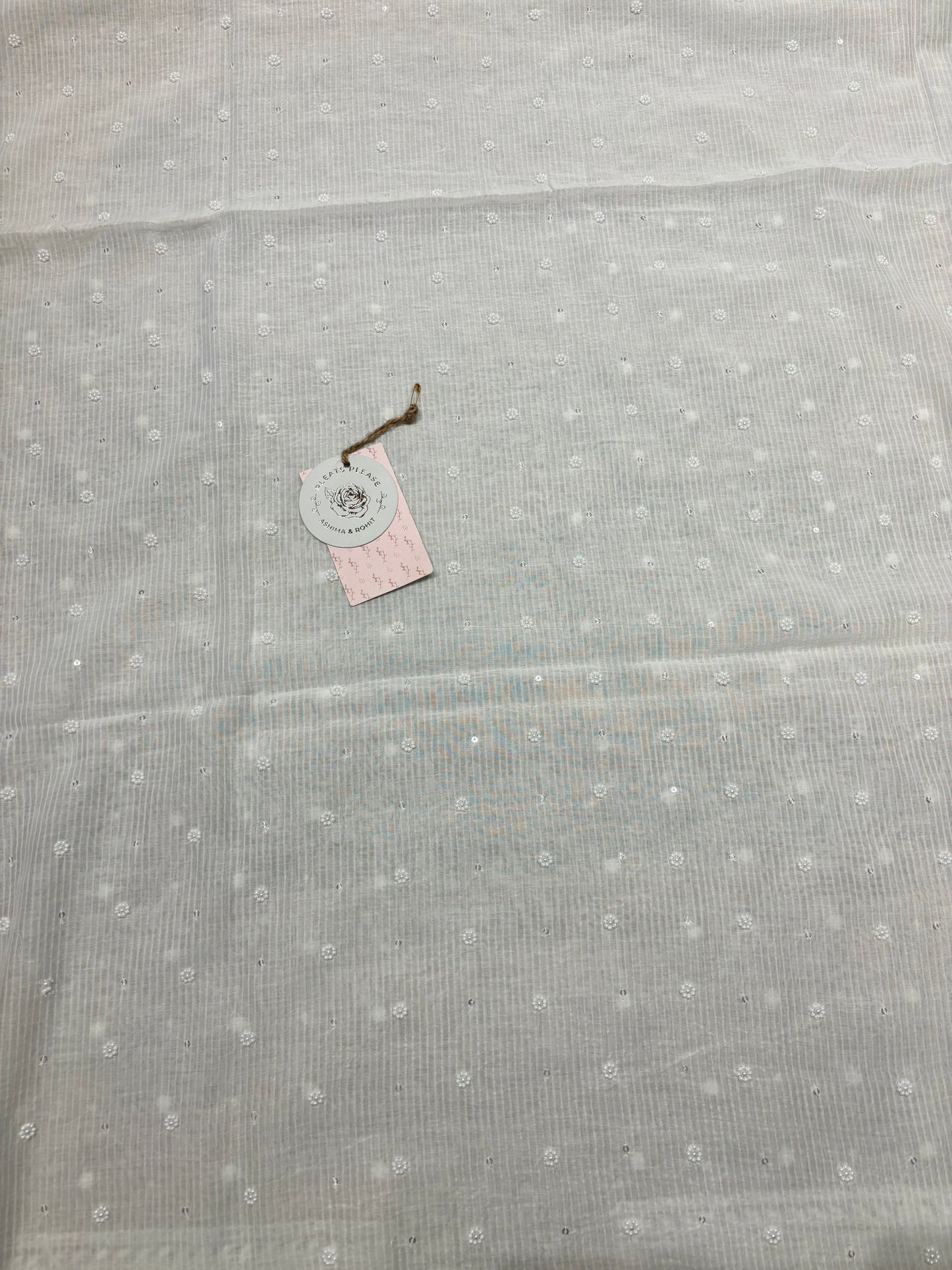 Dyeable Chanderi Maheshwari Chikankari Kurta And Dupatta Fabric