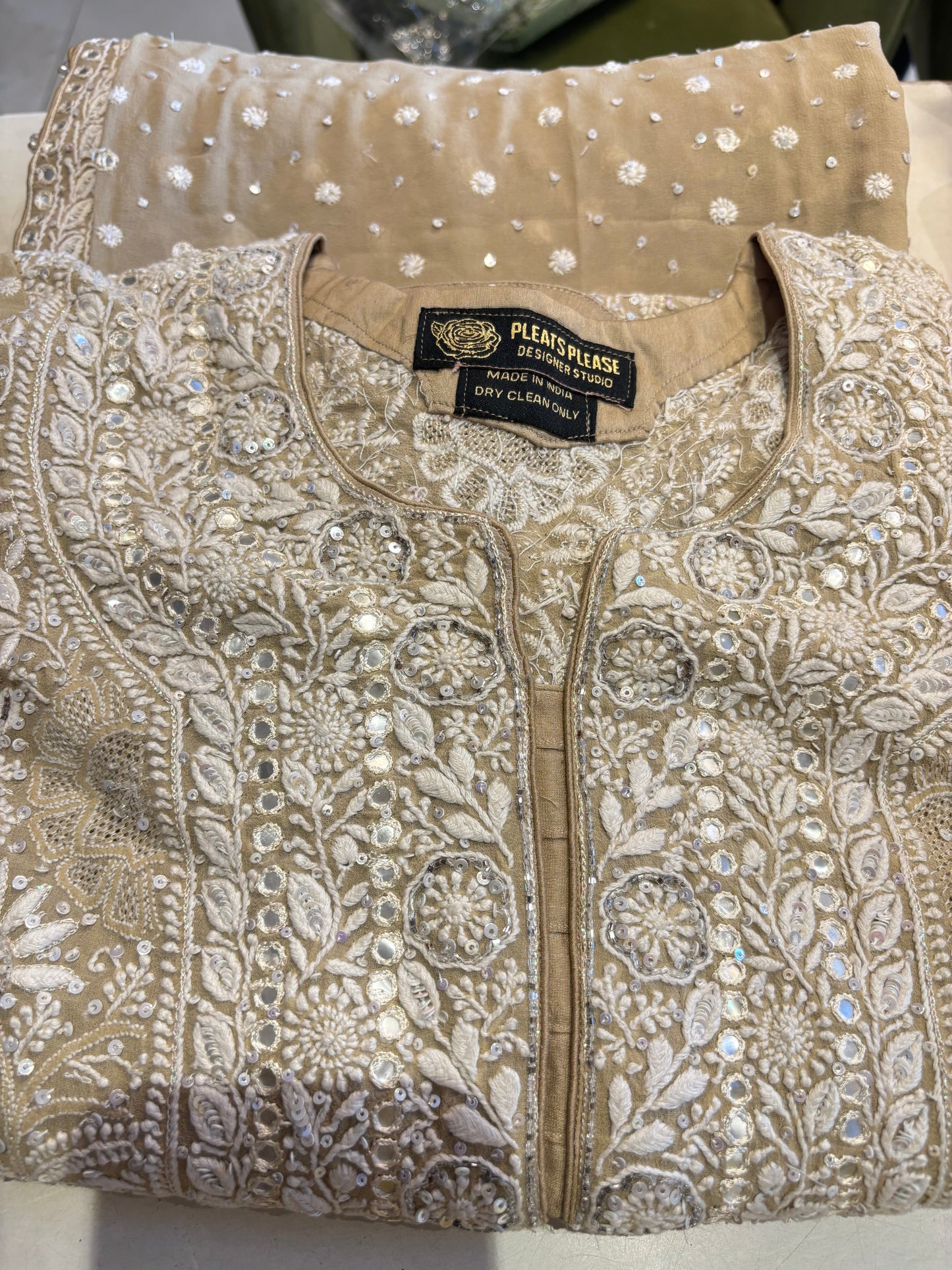 Brown Georgette Kurta & Dupatta