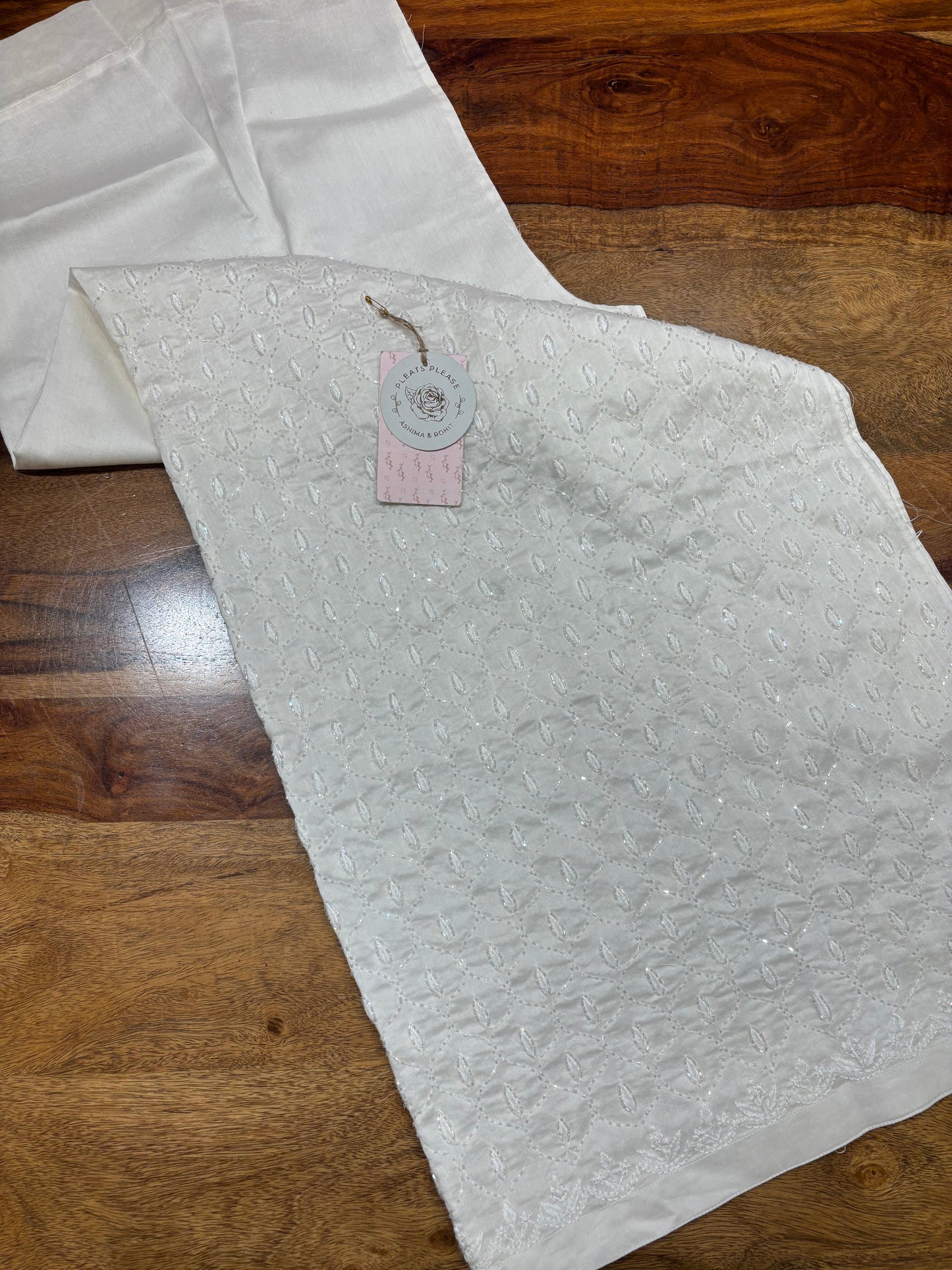 Dyeable Chanderi Silk Chikankari Pant