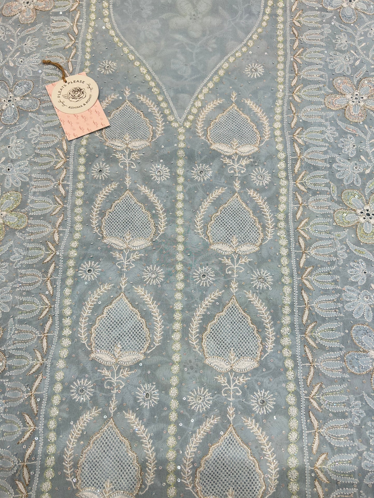 Powder Blue Georgette Kurta &Dupatta fabric