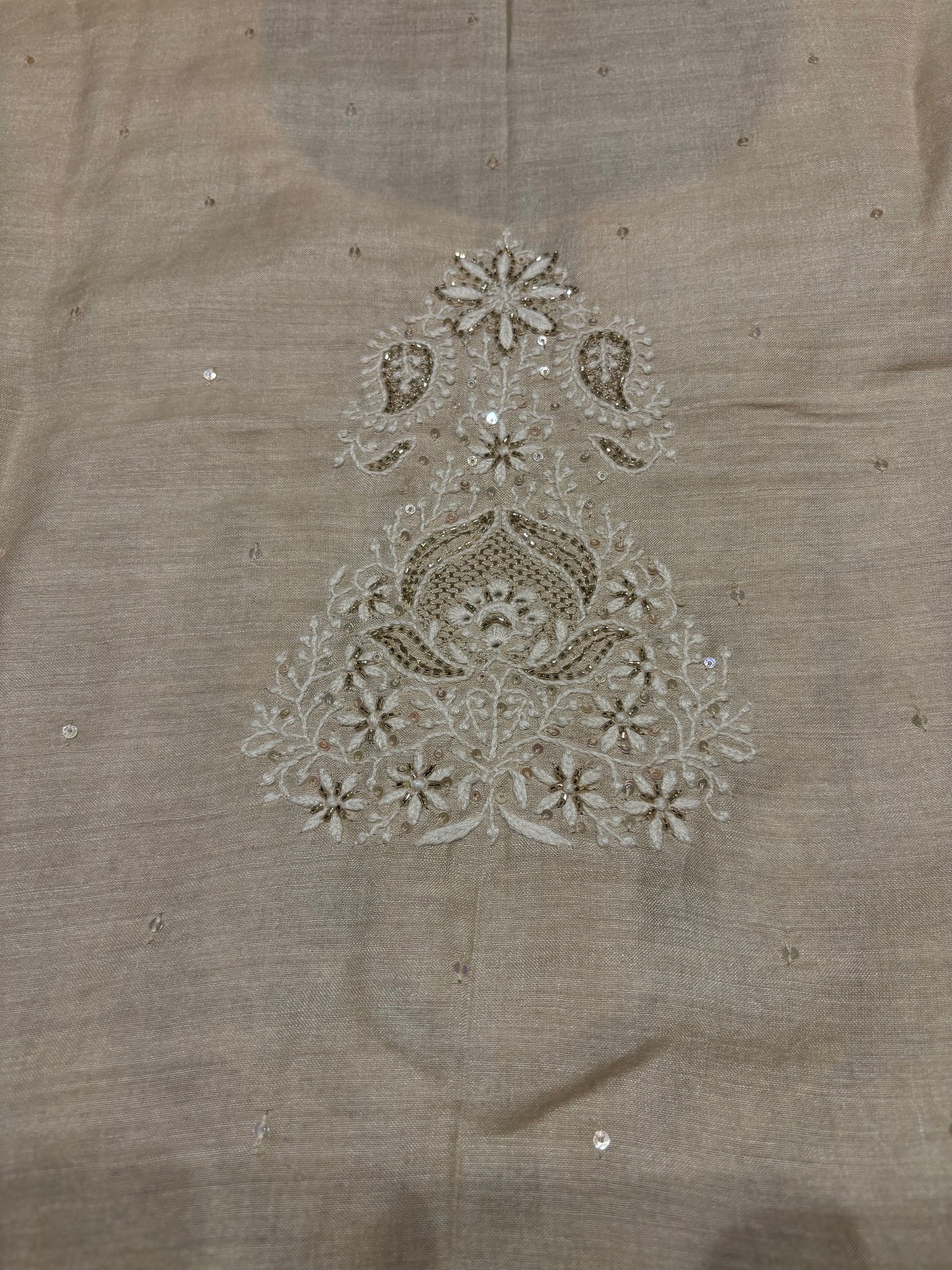 Dyeable Natural Silk Chikankari Kurta and Dupatta