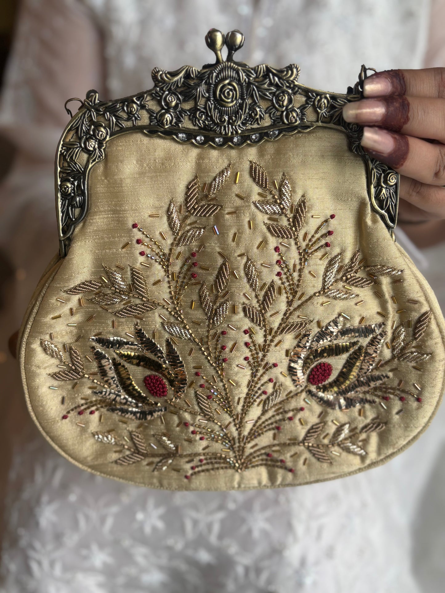 Golden Silk Mukaish Clutch