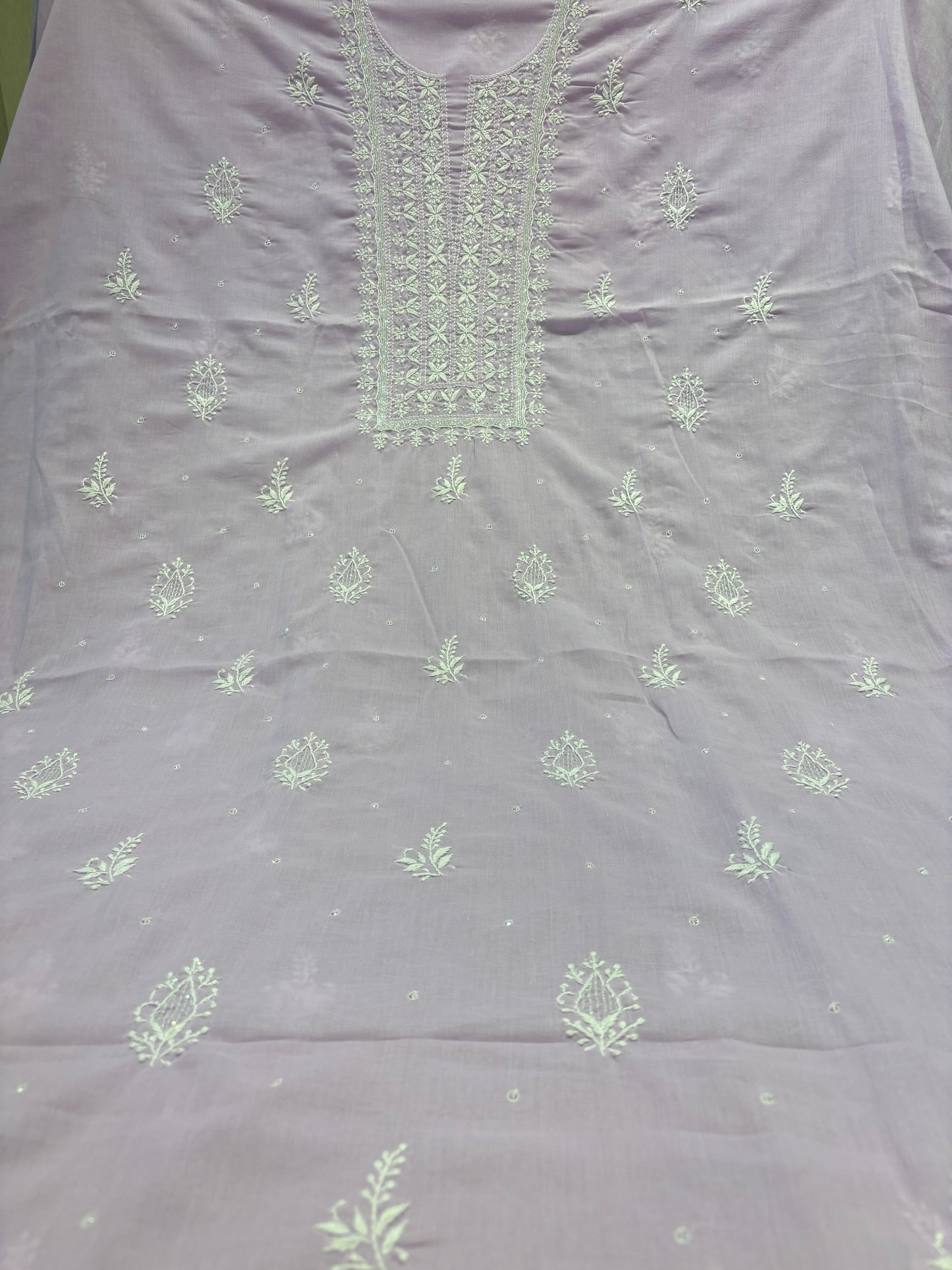 Sunset Purple Mul Chikankari Kurta Fabric