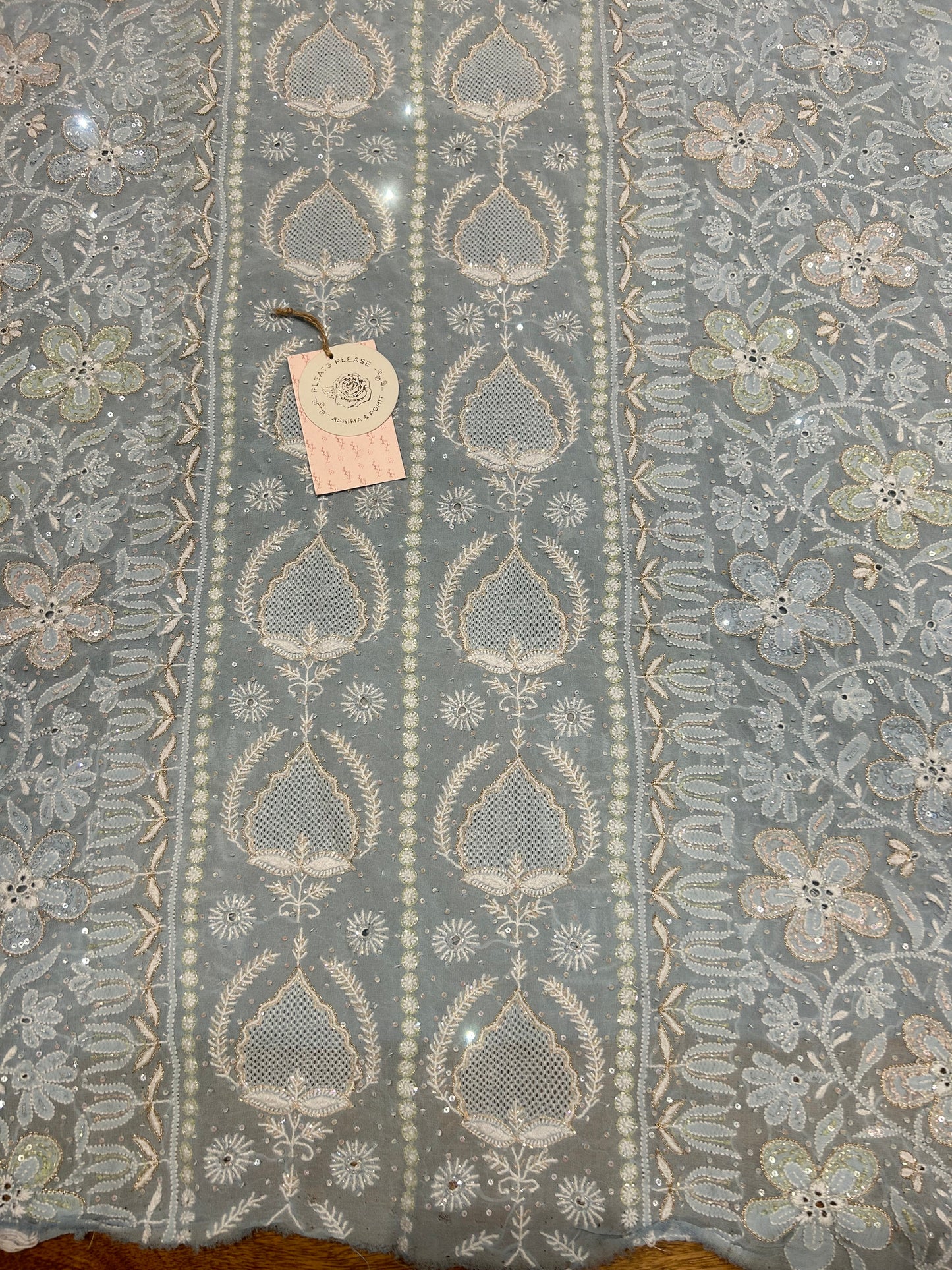 Powder Blue Georgette Kurta &Dupatta fabric