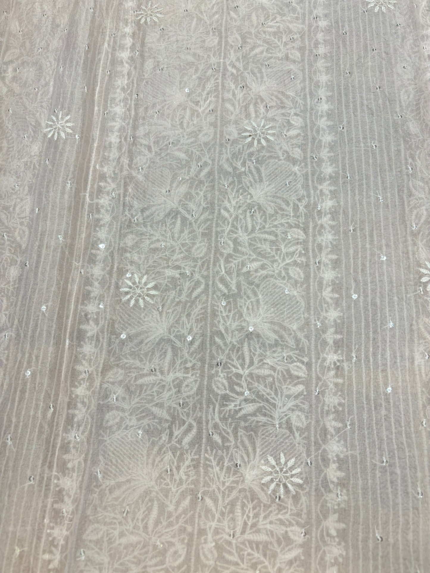 Blush Pink Organza Silk Chikankari Kurta and Dupatta