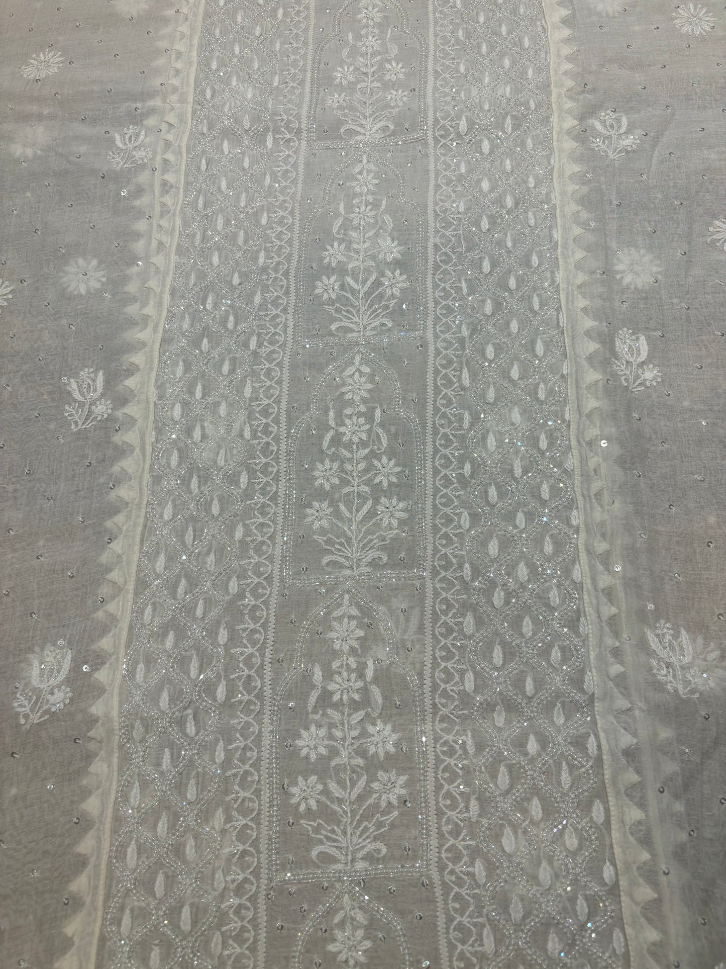 Dyeable Chanderi Mul Chikankari Kurta and Dupatta