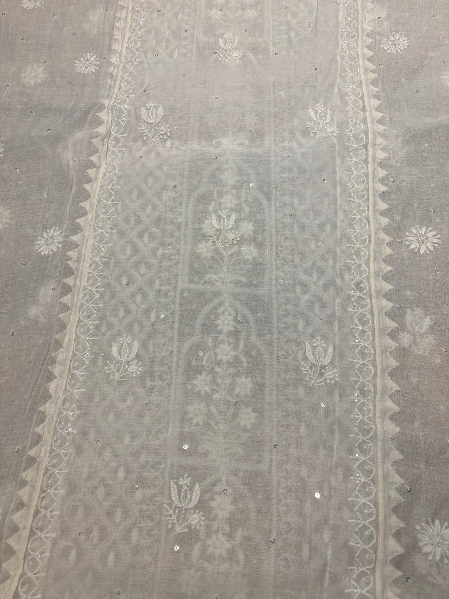 Dyeable Chanderi Mul Chikankari Kurta and Dupatta