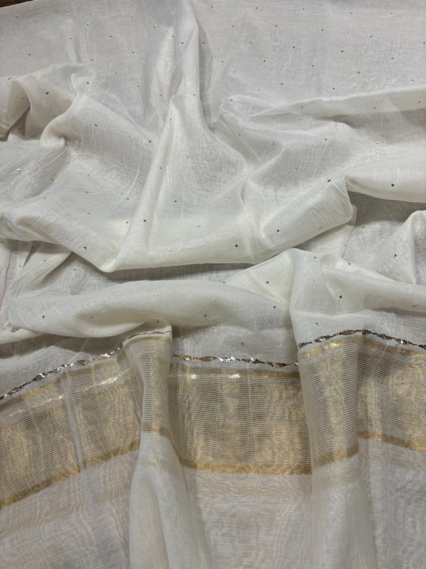 Dyeable Chanderi Mul Badla Kurta and Dupatta Fabric