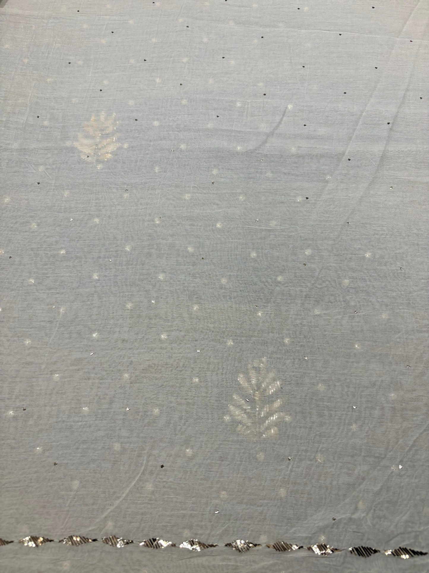 Dyeable Chanderi Mul Badla Kurta and Dupatta Fabric