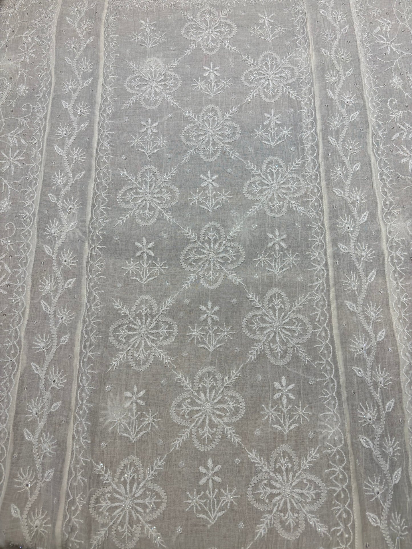 Dyeable Chanderi Mul Chikankari Kurta and Dupatta