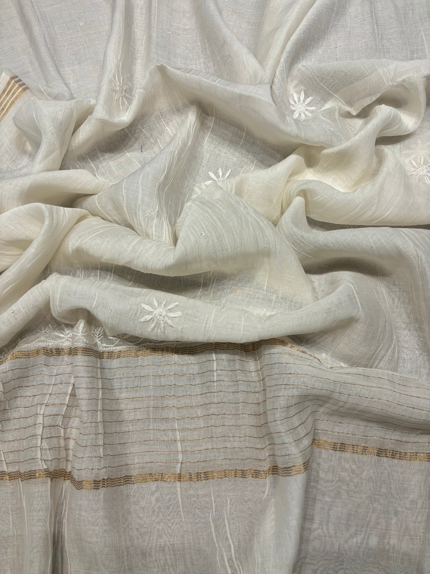 Dyeable Chanderi Mul Chikankari Kurta and Dupatta
