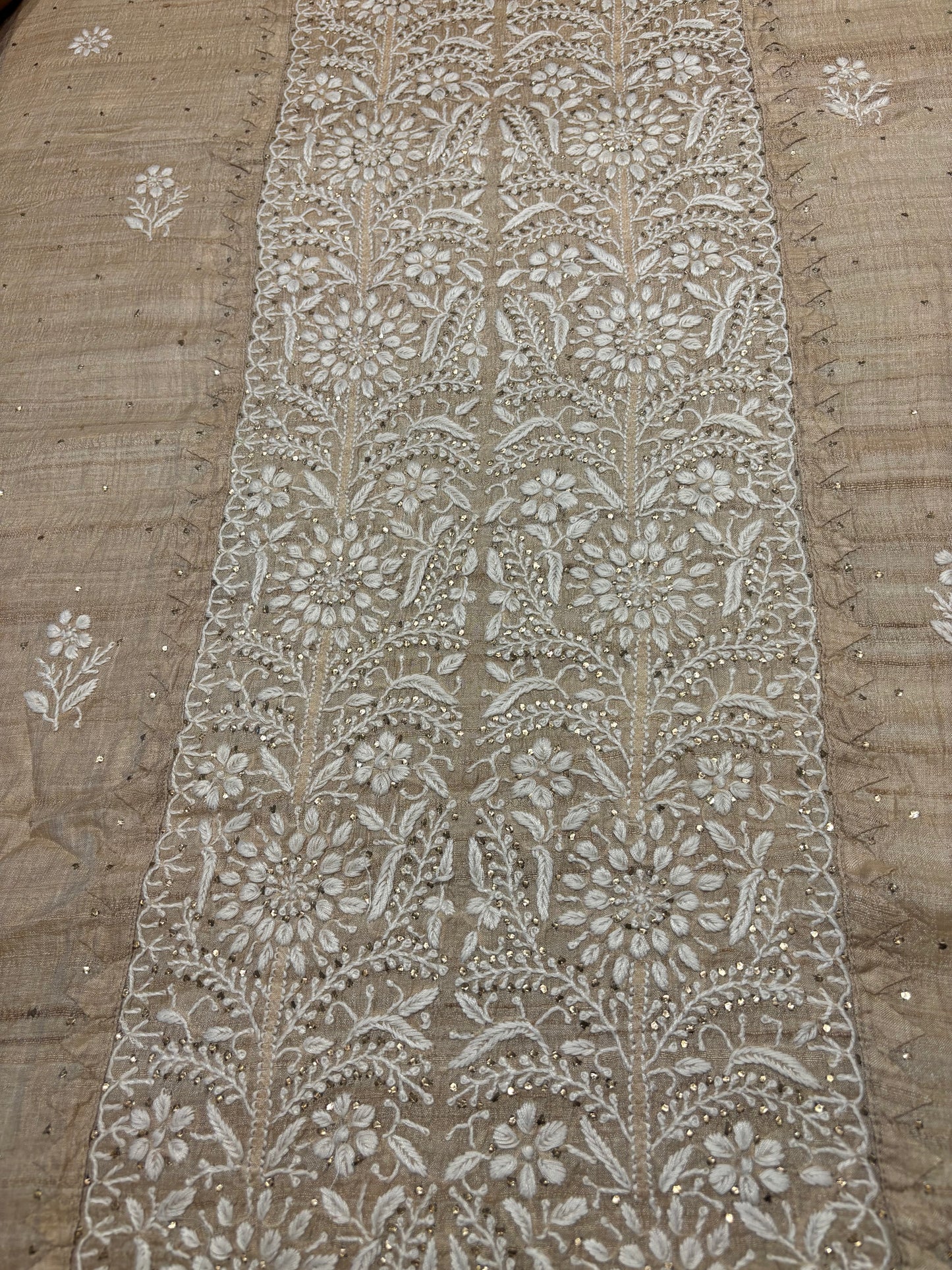 Dyeable Silk Chikankari Kurta and Dupatta