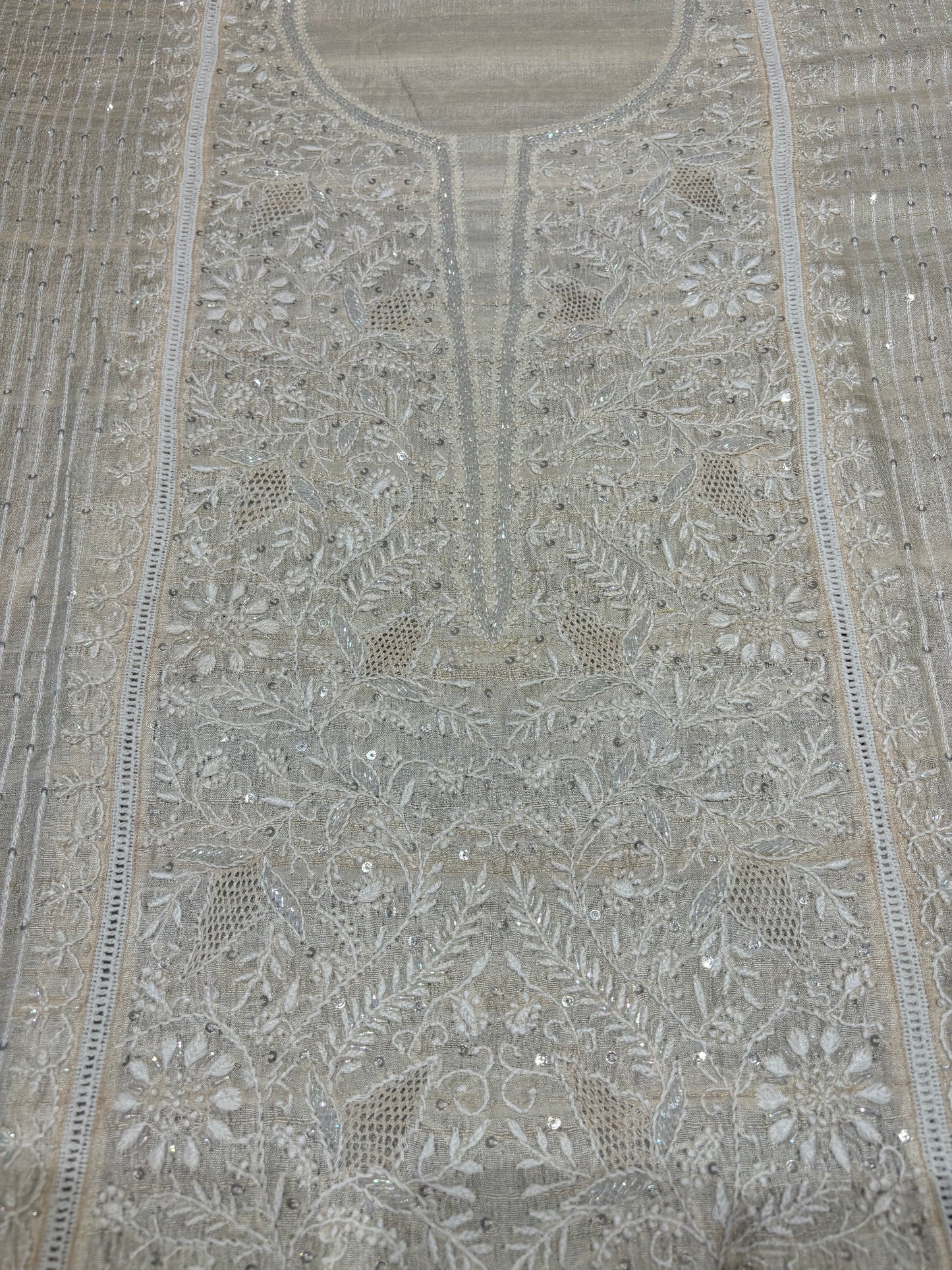 Dyeable Silk Chikankari Kurta and dupatta