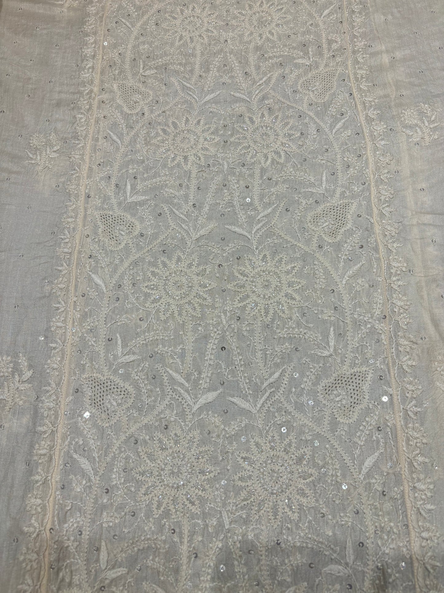 Dyeable Silk Chikankari Kurta and dupatta