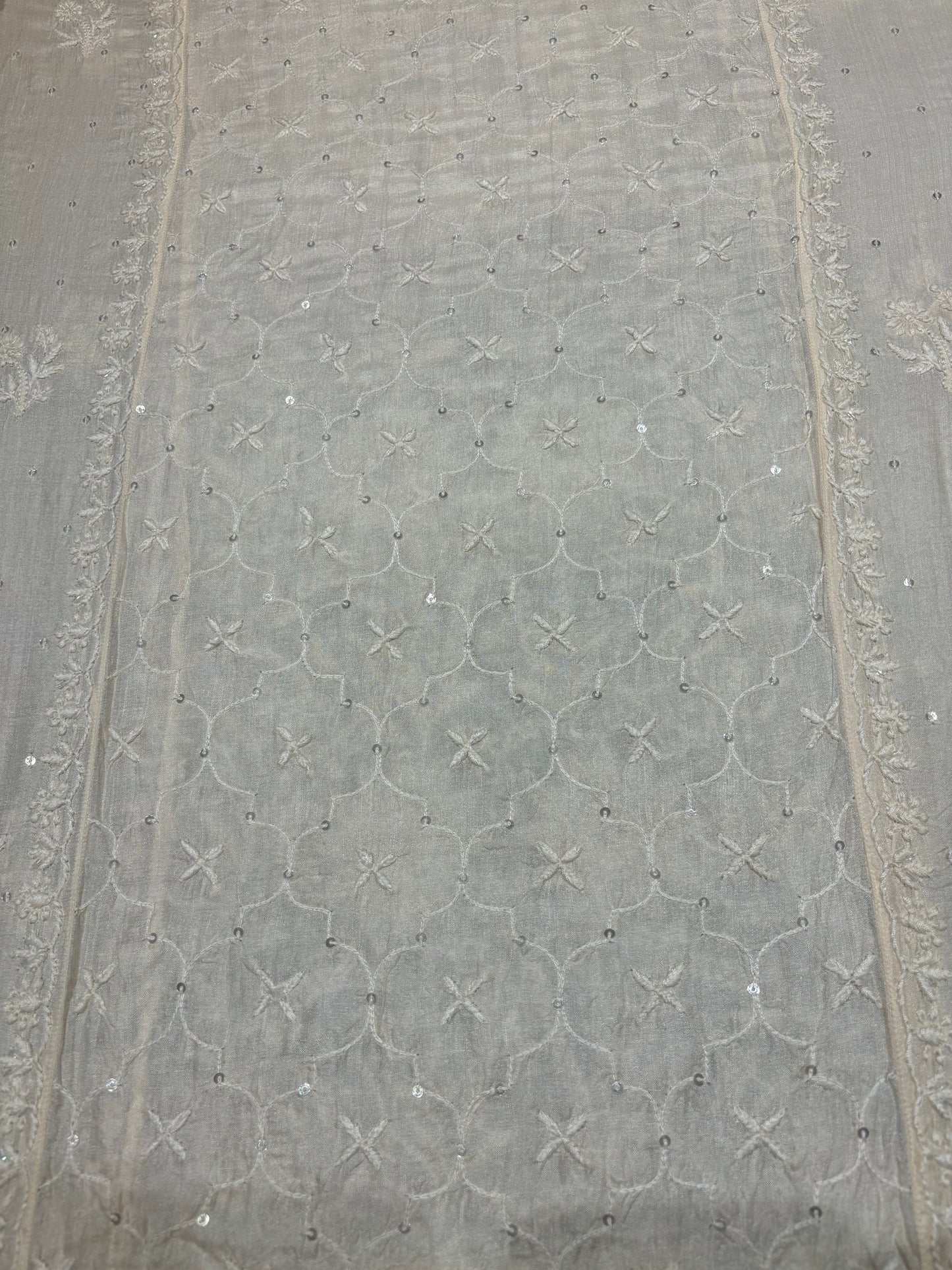 Dyeable Silk Chikankari Kurta and dupatta