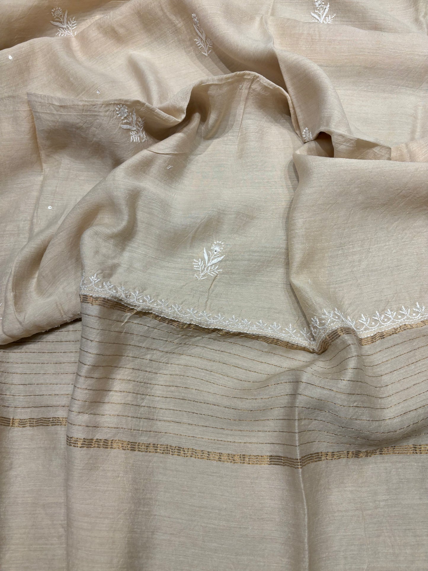 Dyeable Silk Chikankari Kurta and dupatta