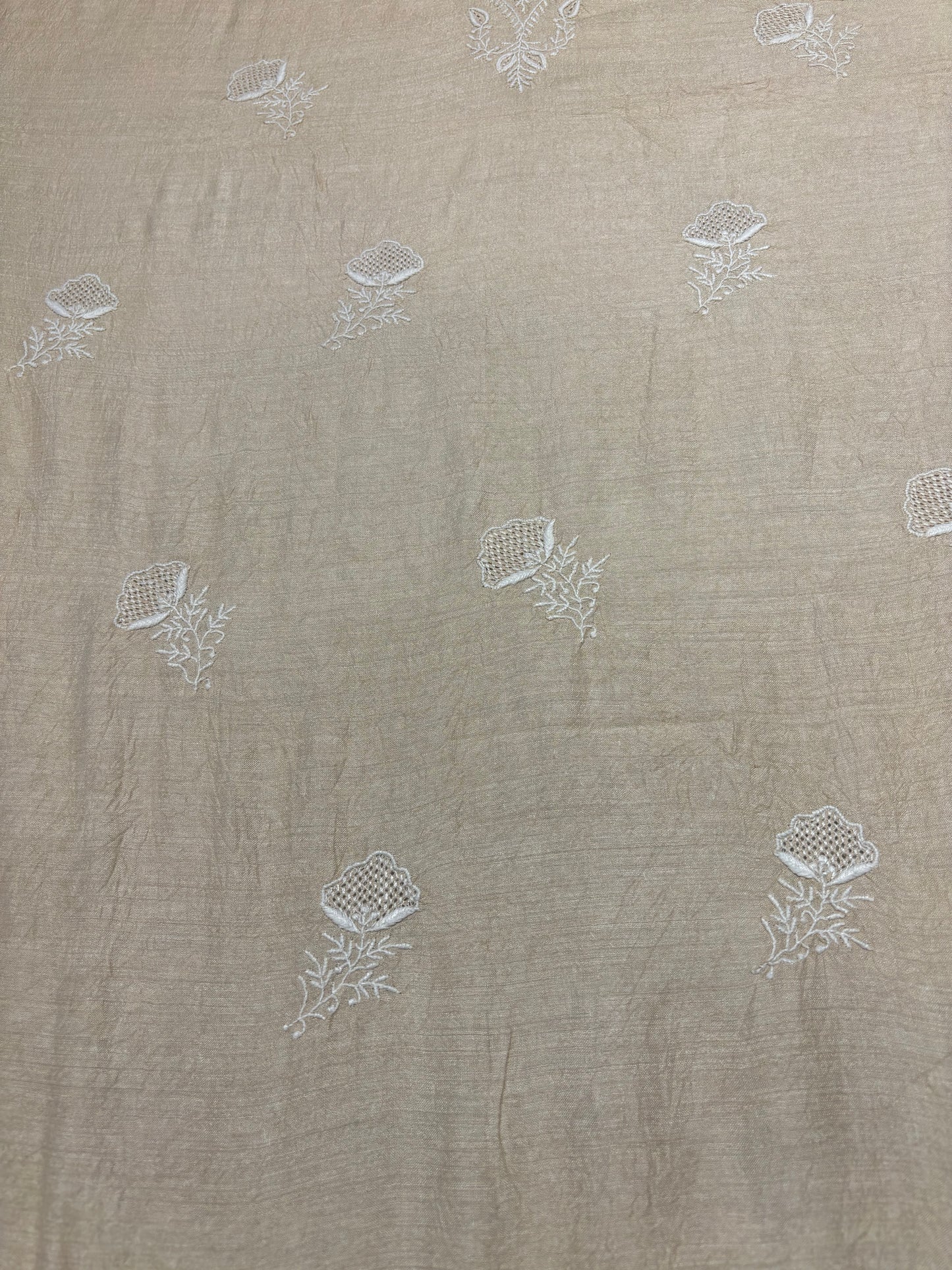 Dyeable Silk Chikankari Kurta and dupatta Fabric